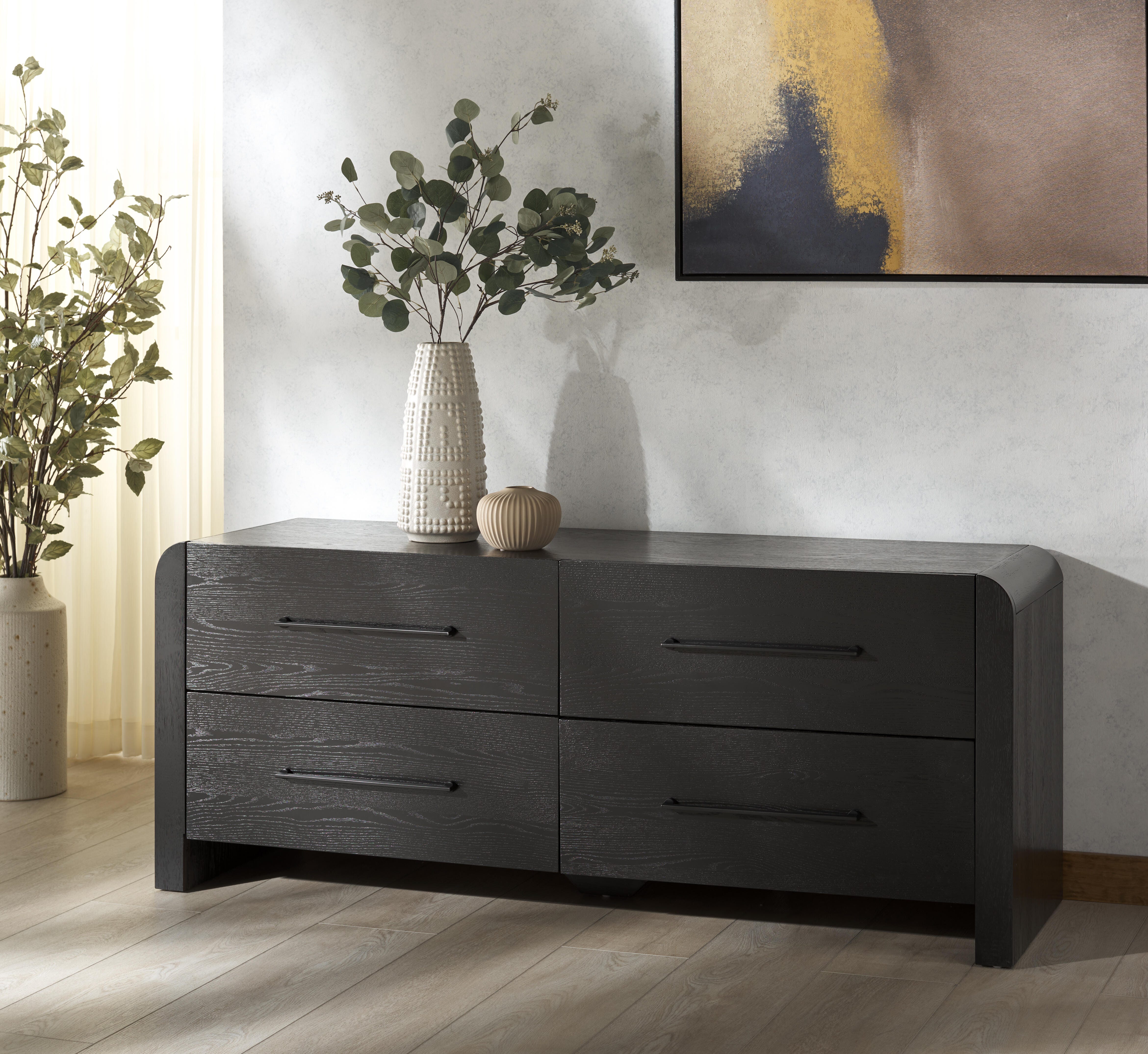 Safavieh Katrina 4 Drawer Dresser, Black/Black, large