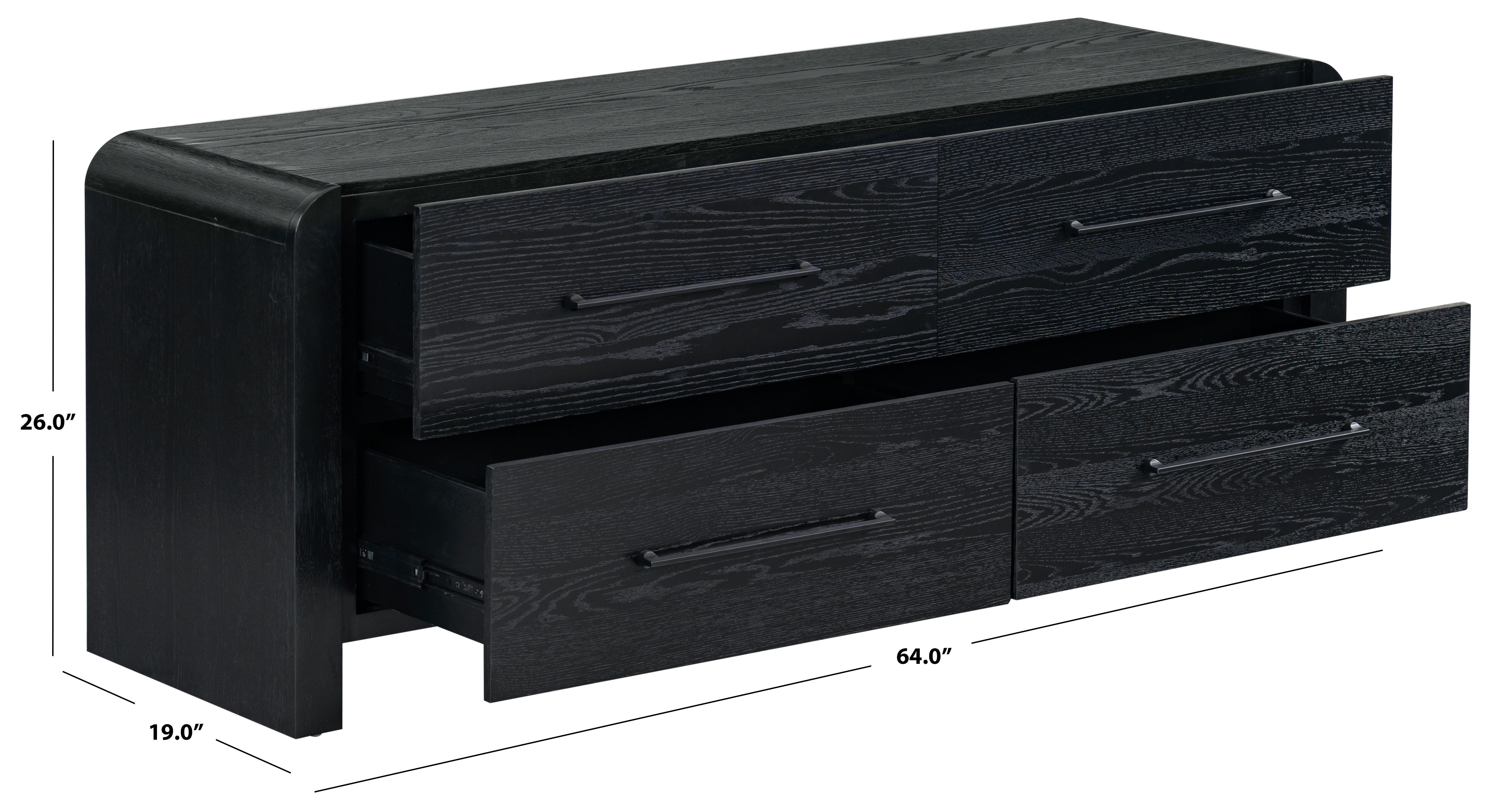 Safavieh Katrina 4 Drawer Dresser, Black/Black, large