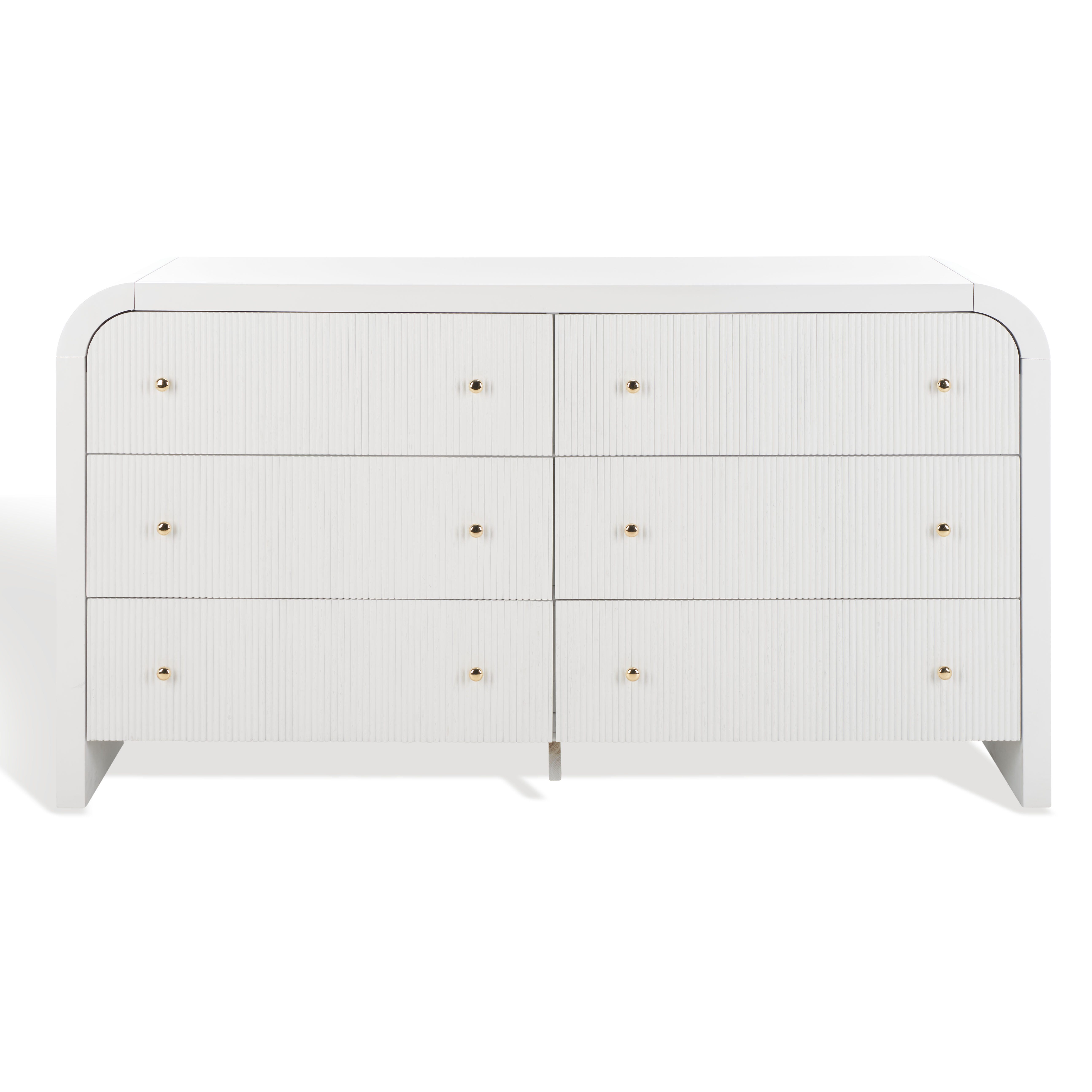 Safavieh Liabella 6 Drawer Dresser, White/Gold, large