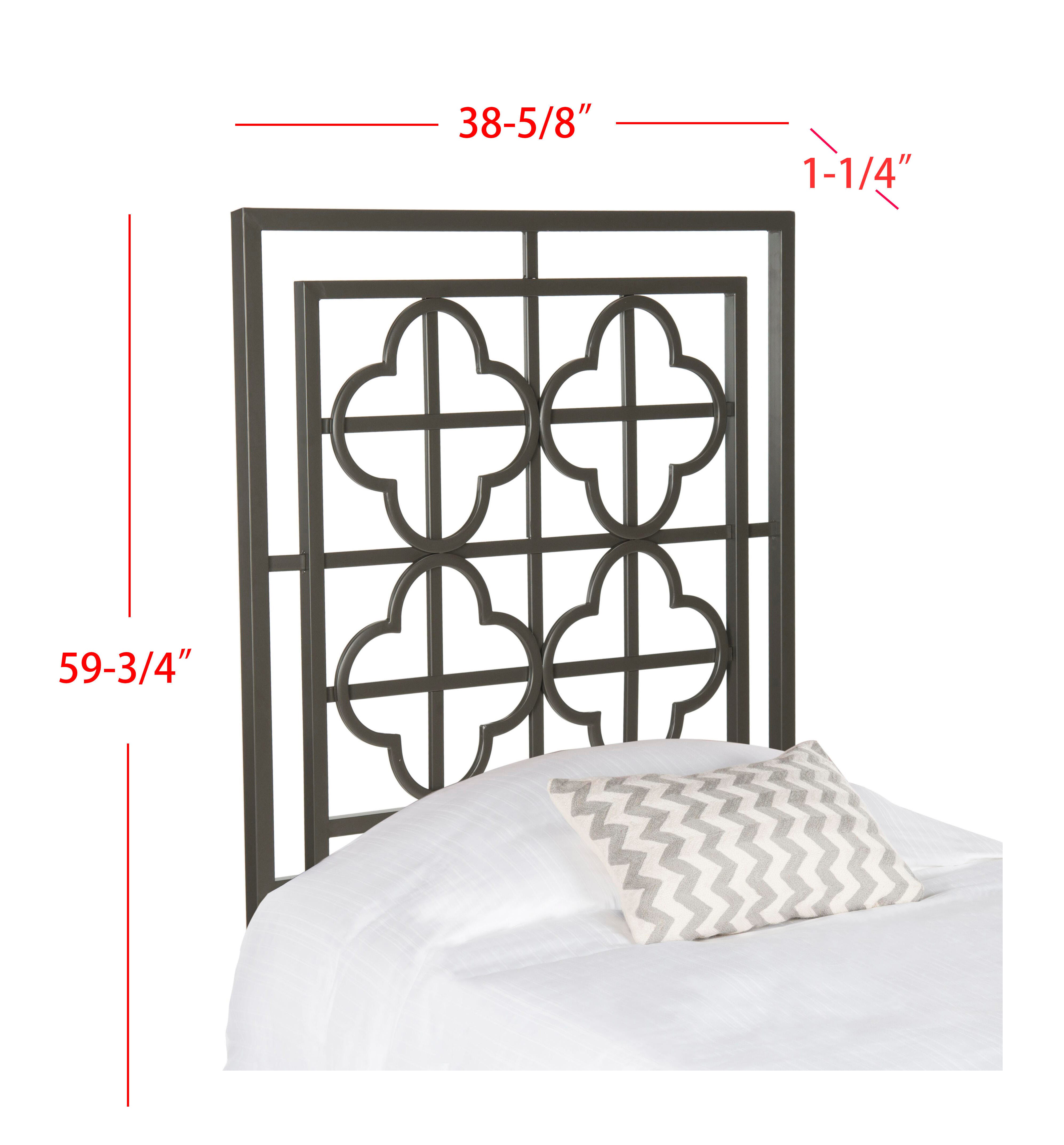 Safavieh Lucinda King Open Quatrefoil Headboard, Gunmetal, large