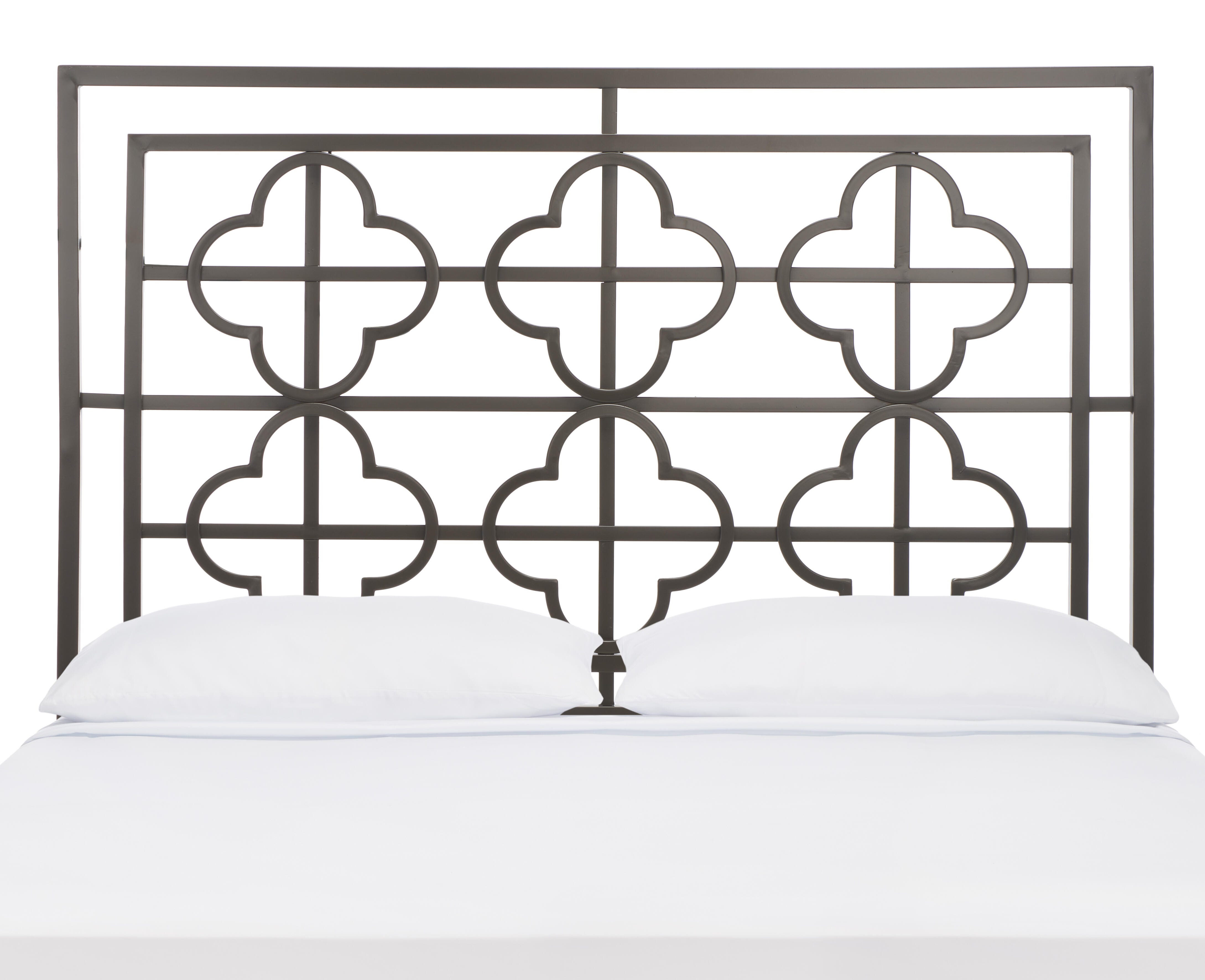 Safavieh Lucinda King Open Quatrefoil Headboard, Gunmetal, large