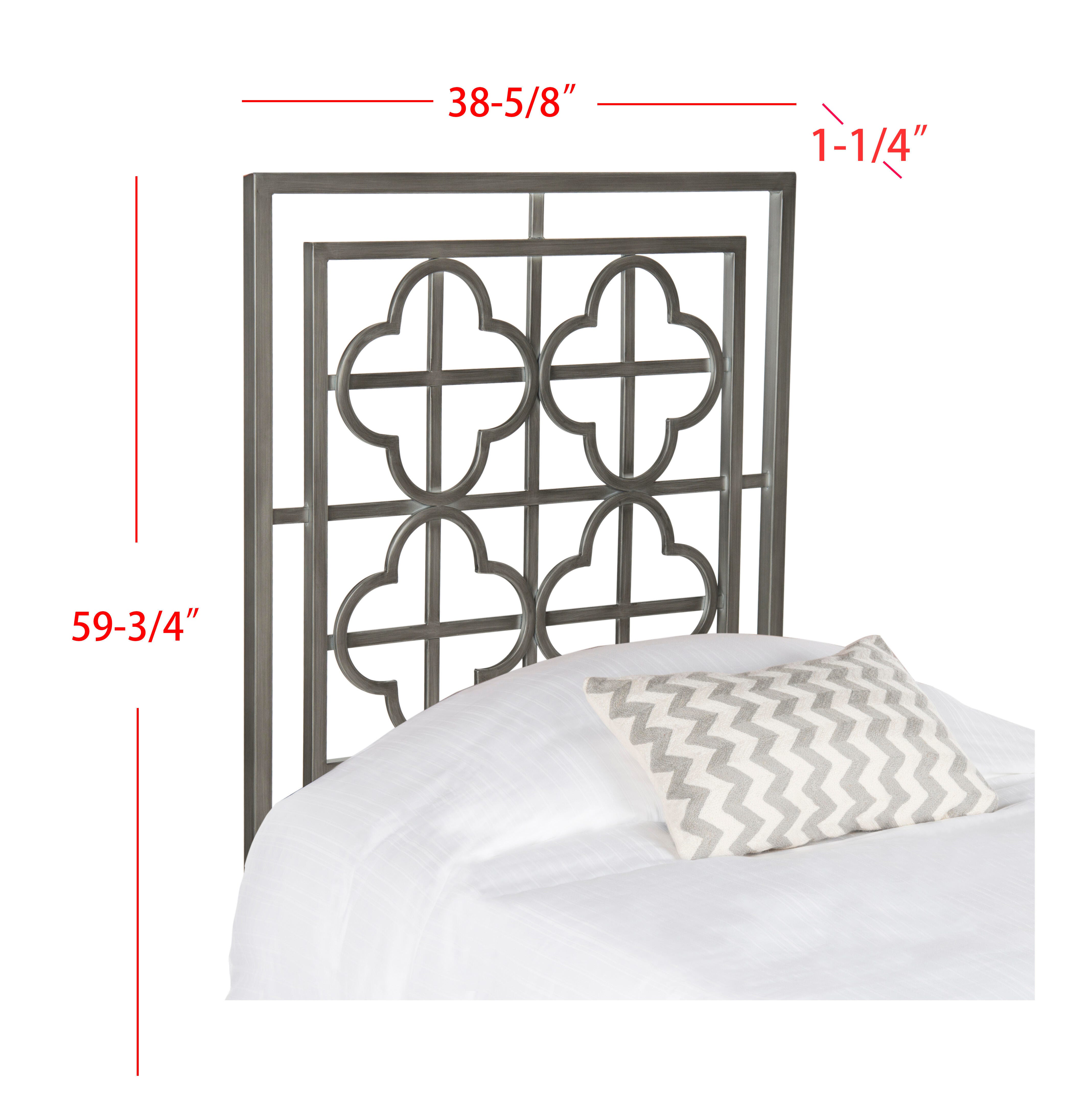 Safavieh Lucinda King Open Quatrefoil Headboard, Antique Iron, large