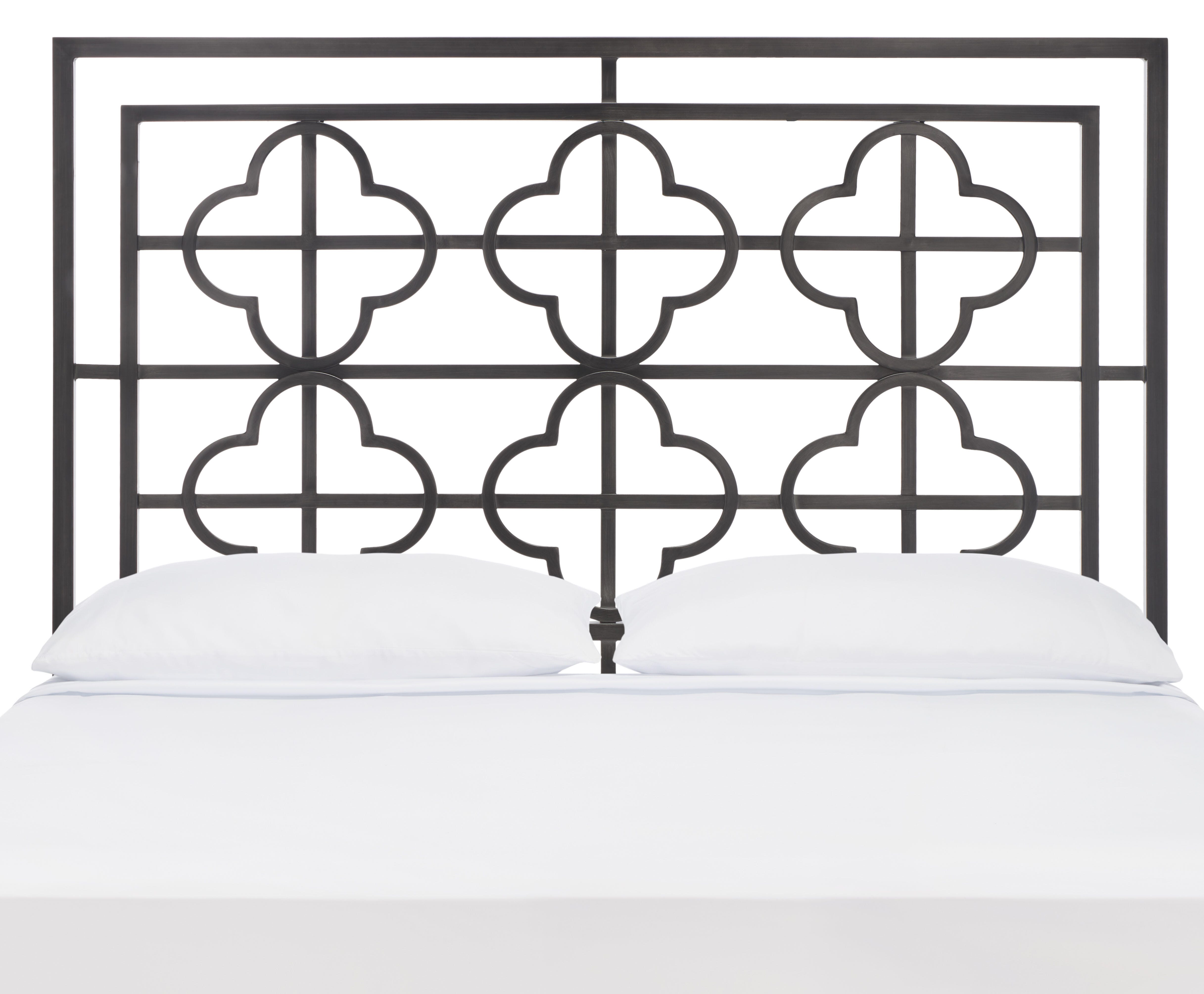 Safavieh Lucinda King Open Quatrefoil Headboard, Antique Iron, large