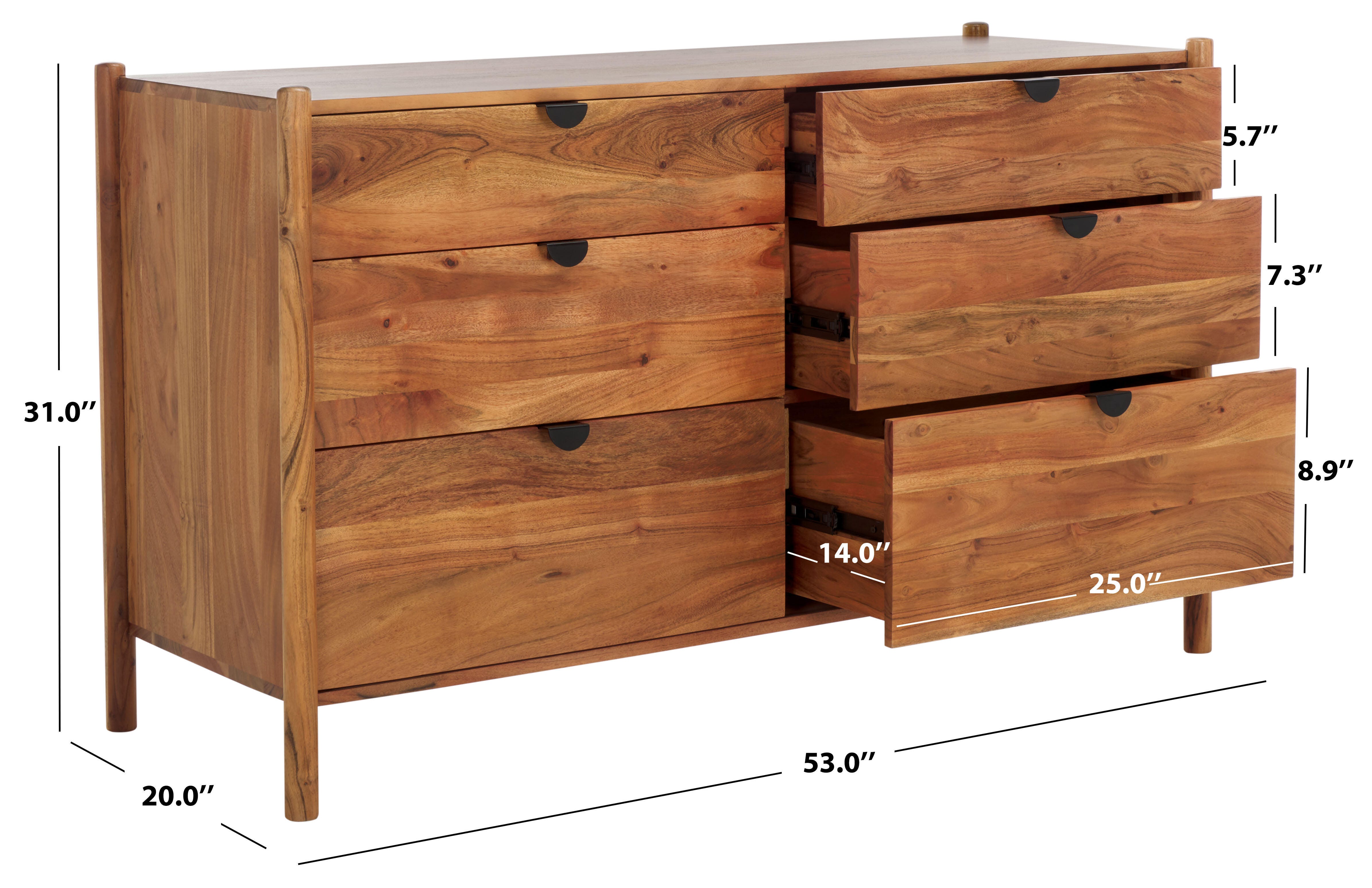 Safavieh Shanti 6 Drawer Dresser, , large