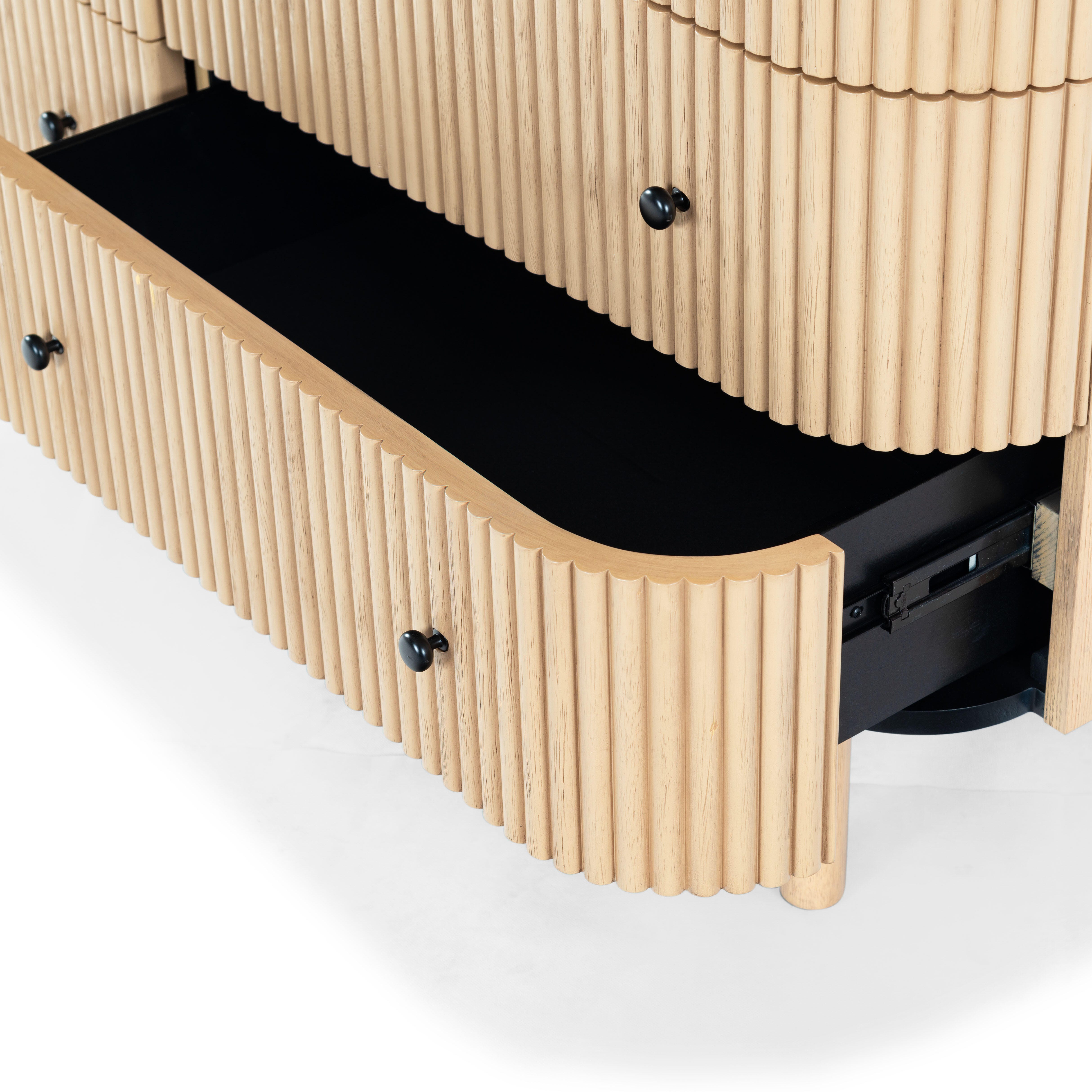 Safavieh Shelbie 6 Drawer Dresser, Oak/Black, large