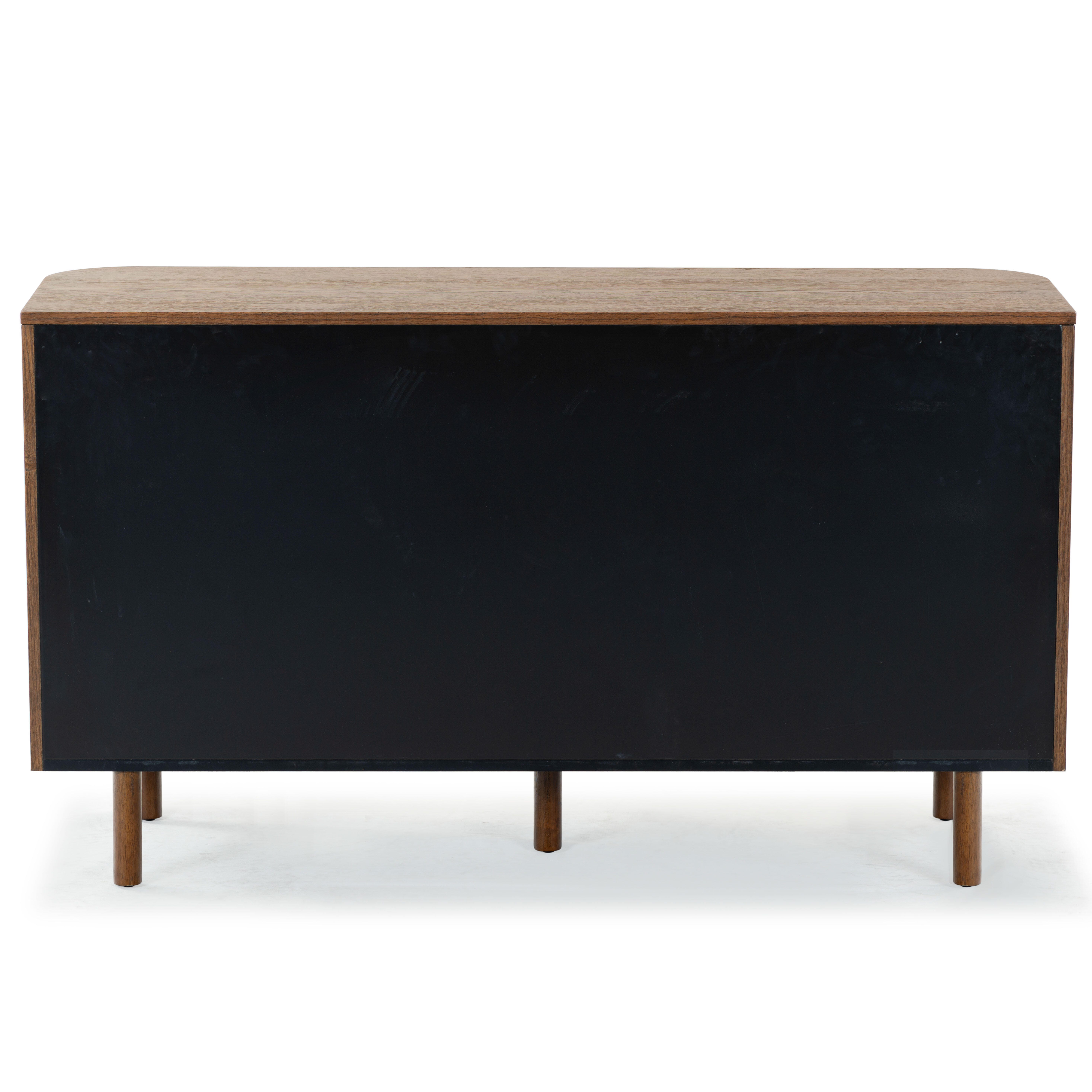 Safavieh Shelbie 6 Drawer Dresser, Medium Oak/Black, large