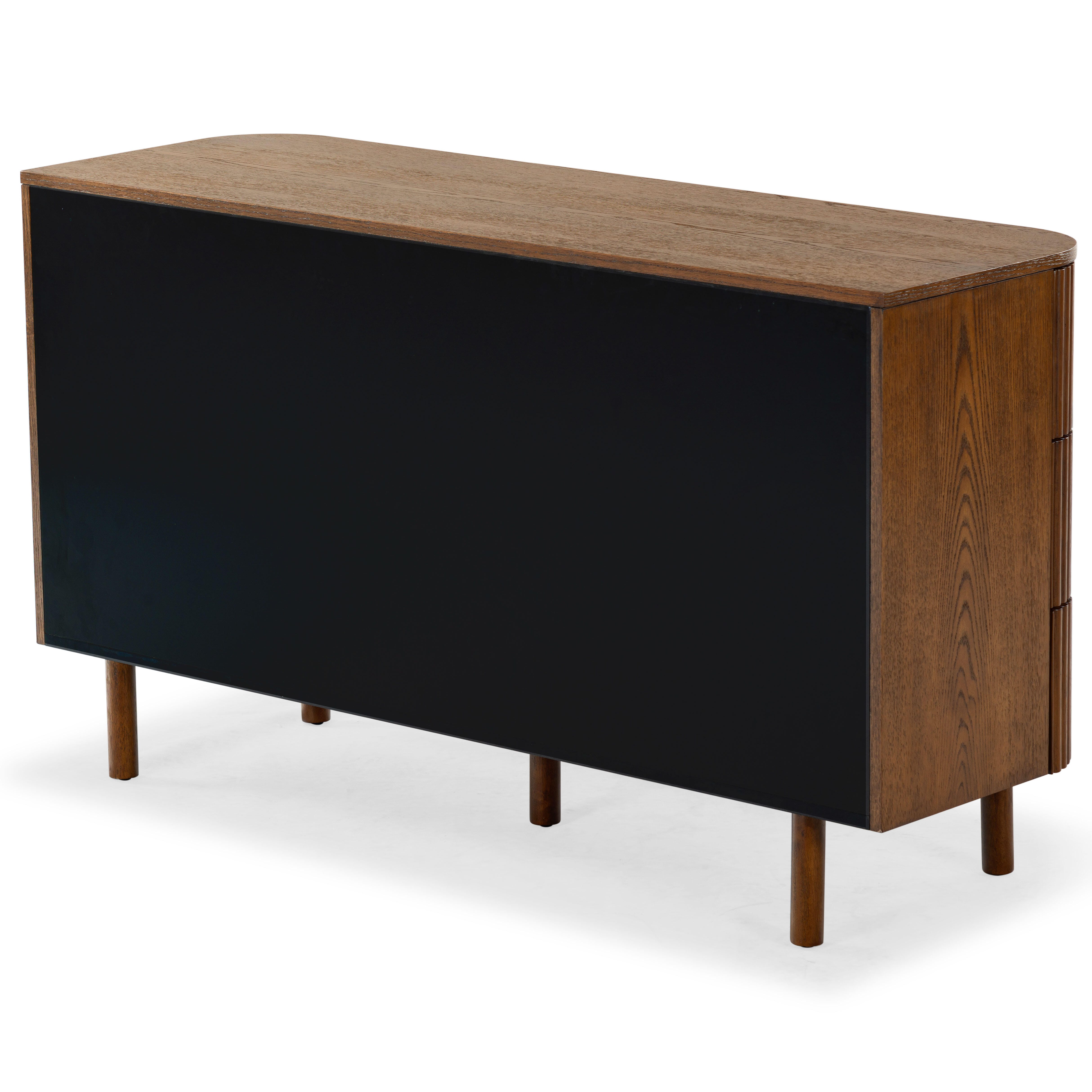 Safavieh Shelbie 6 Drawer Dresser, Medium Oak/Black, large