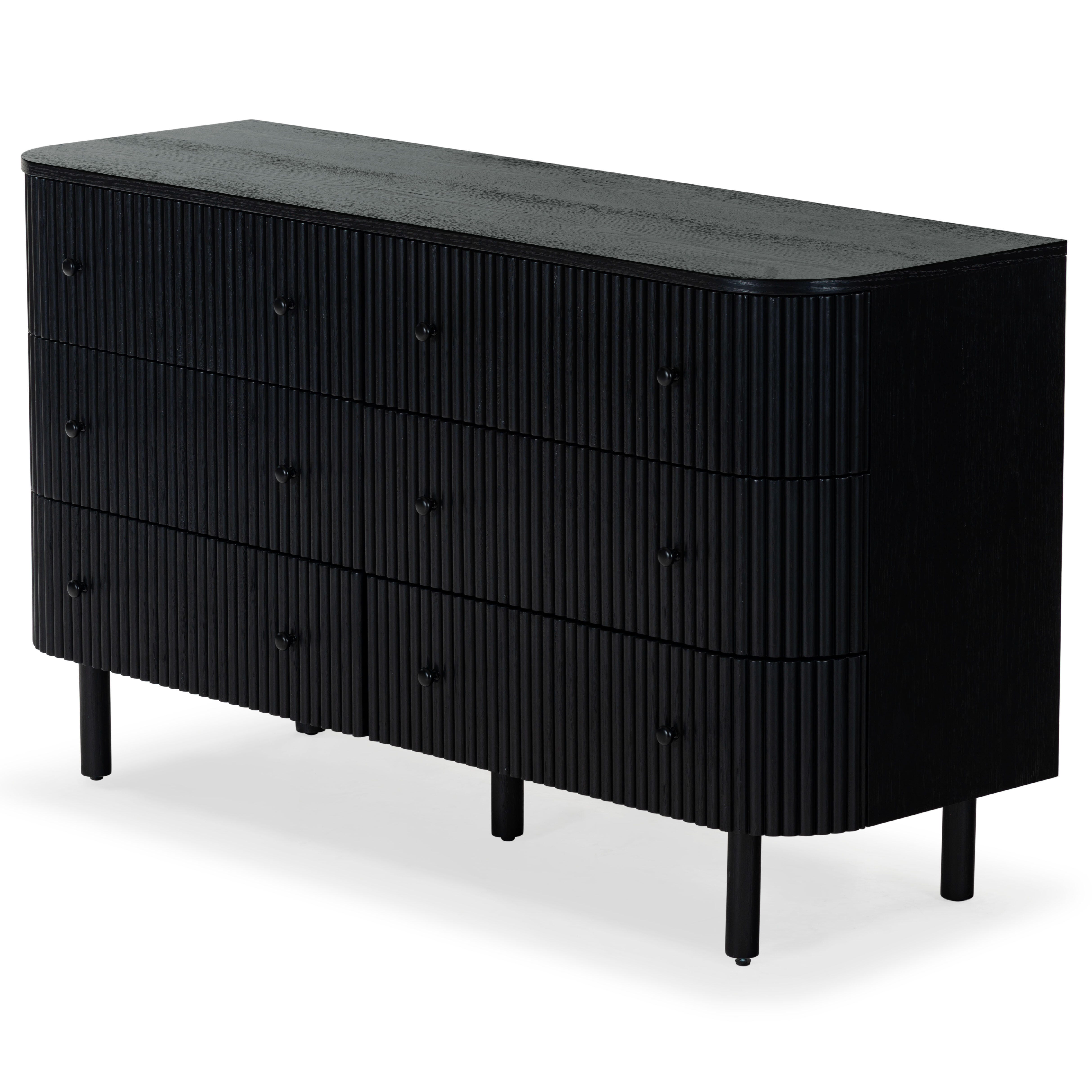 Safavieh Shelbie 6 Drawer Dresser, Black/Black, large