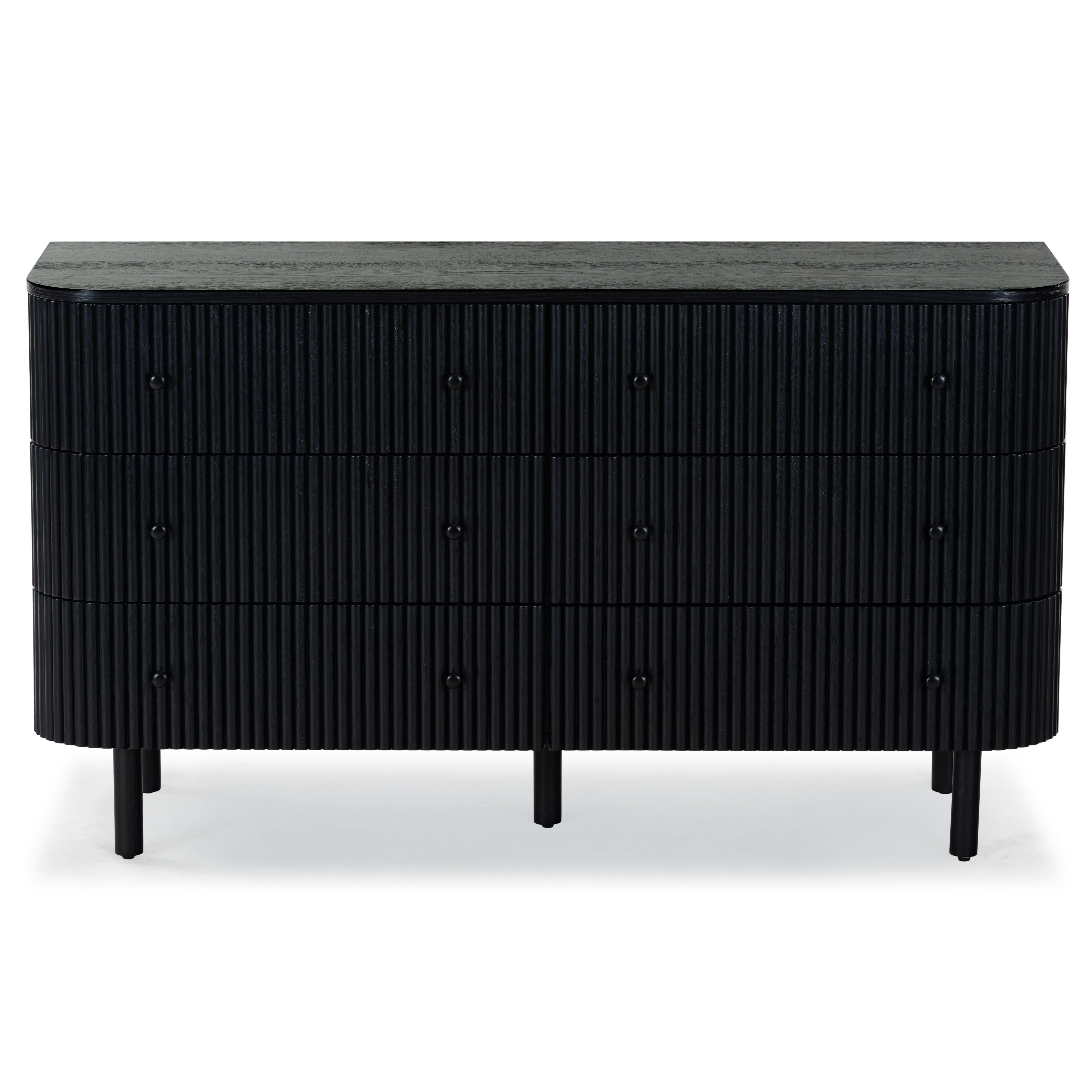 Safavieh Shelbie 6 Drawer Dresser, Black/Black, large