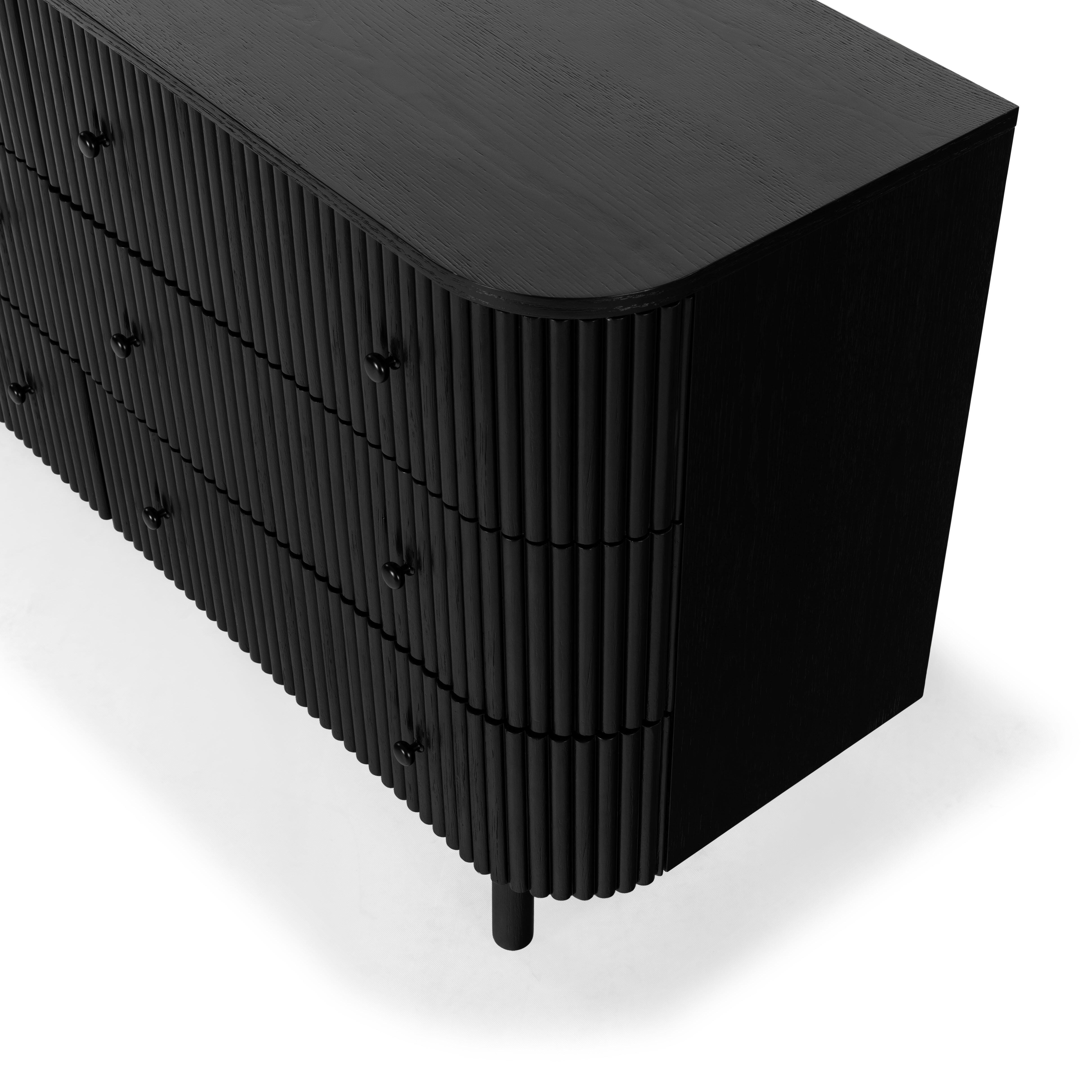 Safavieh Shelbie 6 Drawer Dresser, Black/Black, large