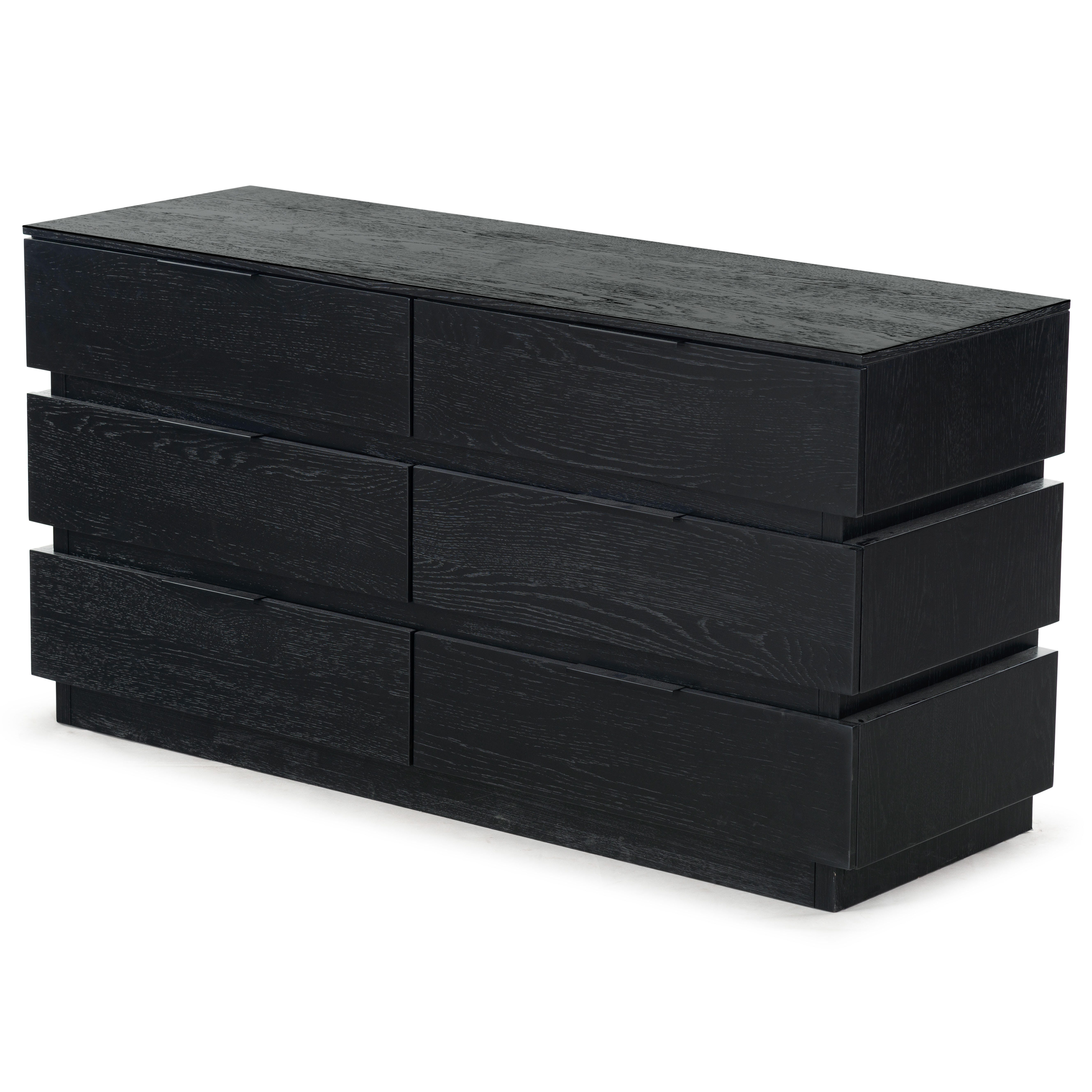 Safavieh Titus 6 Drawer Dresser, Black, large