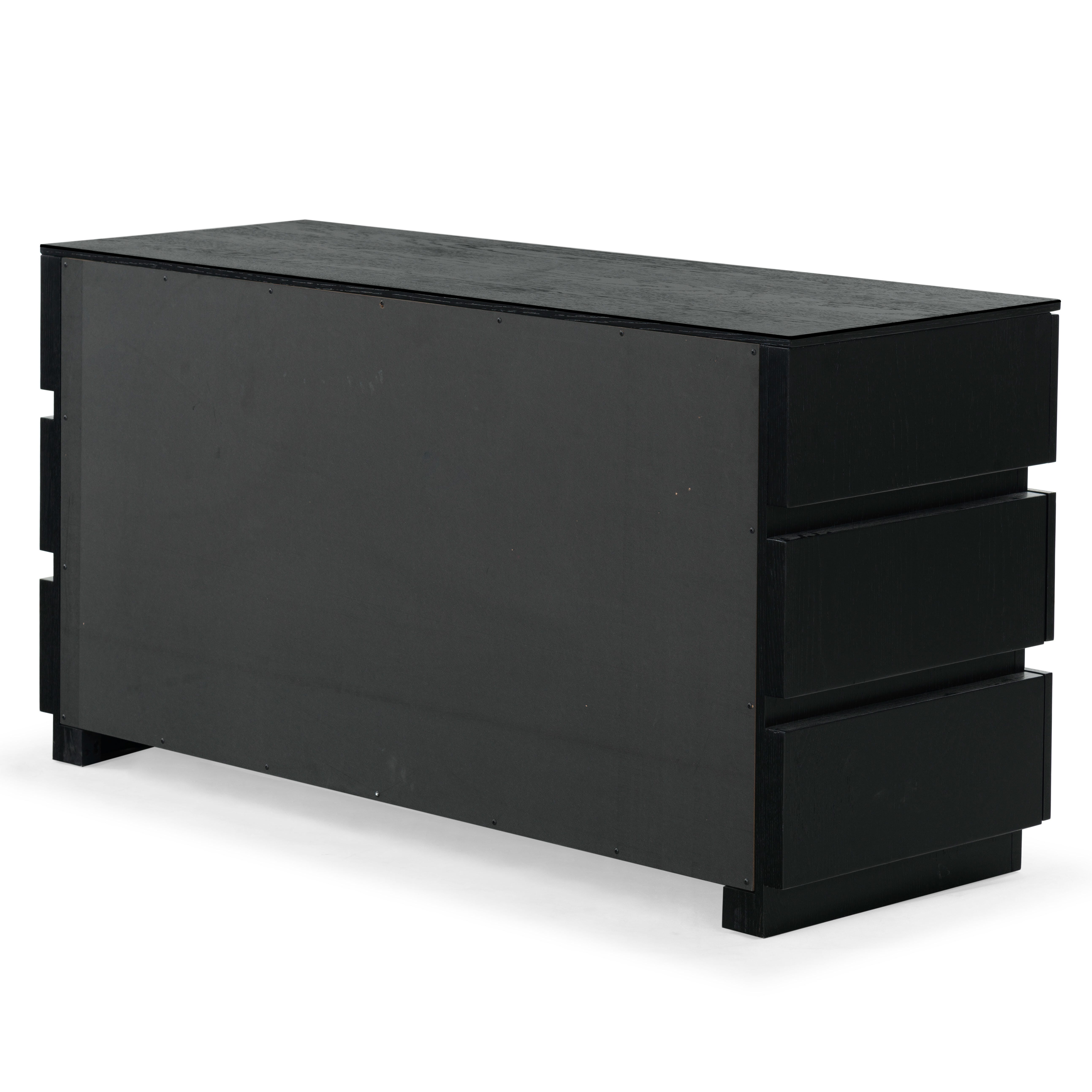 Safavieh Titus 6 Drawer Dresser, Black, large