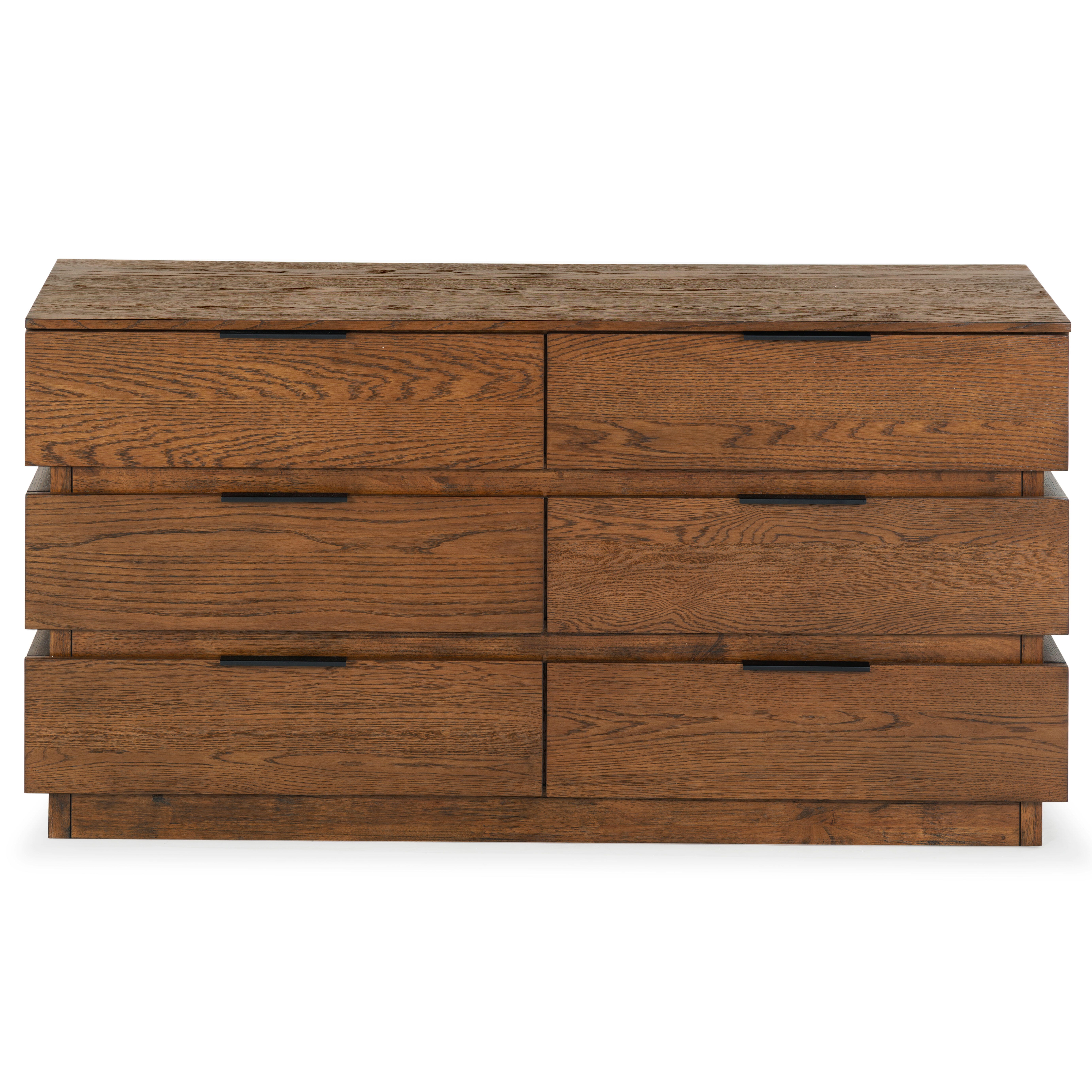 Safavieh Titus 6 Drawer Dresser, Medium Oak, large