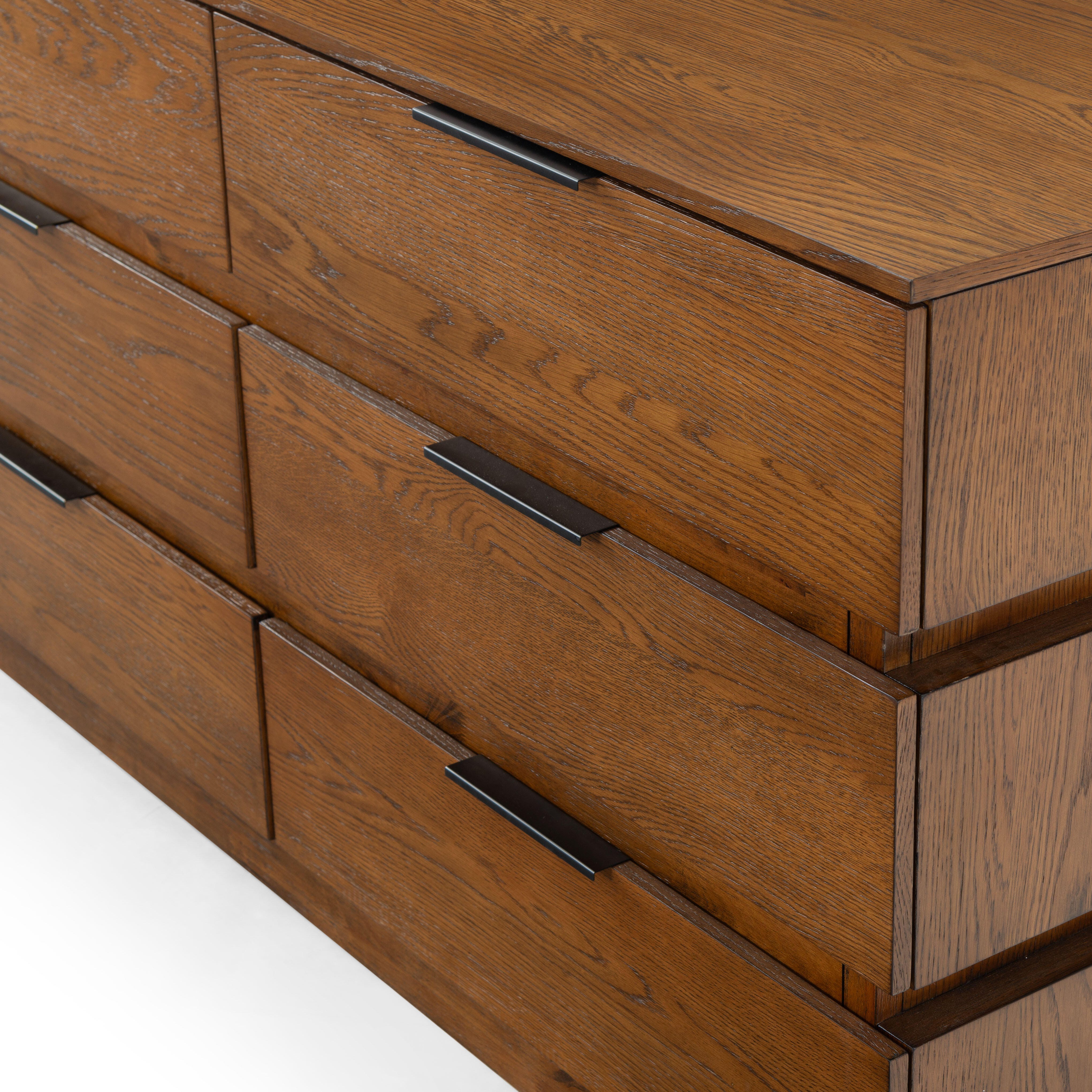 Safavieh Titus 6 Drawer Dresser, Medium Oak, large