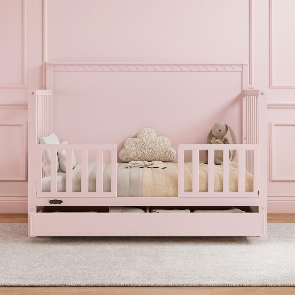 Graco Toddler Safety Guardrail (Slats), Blush, large
