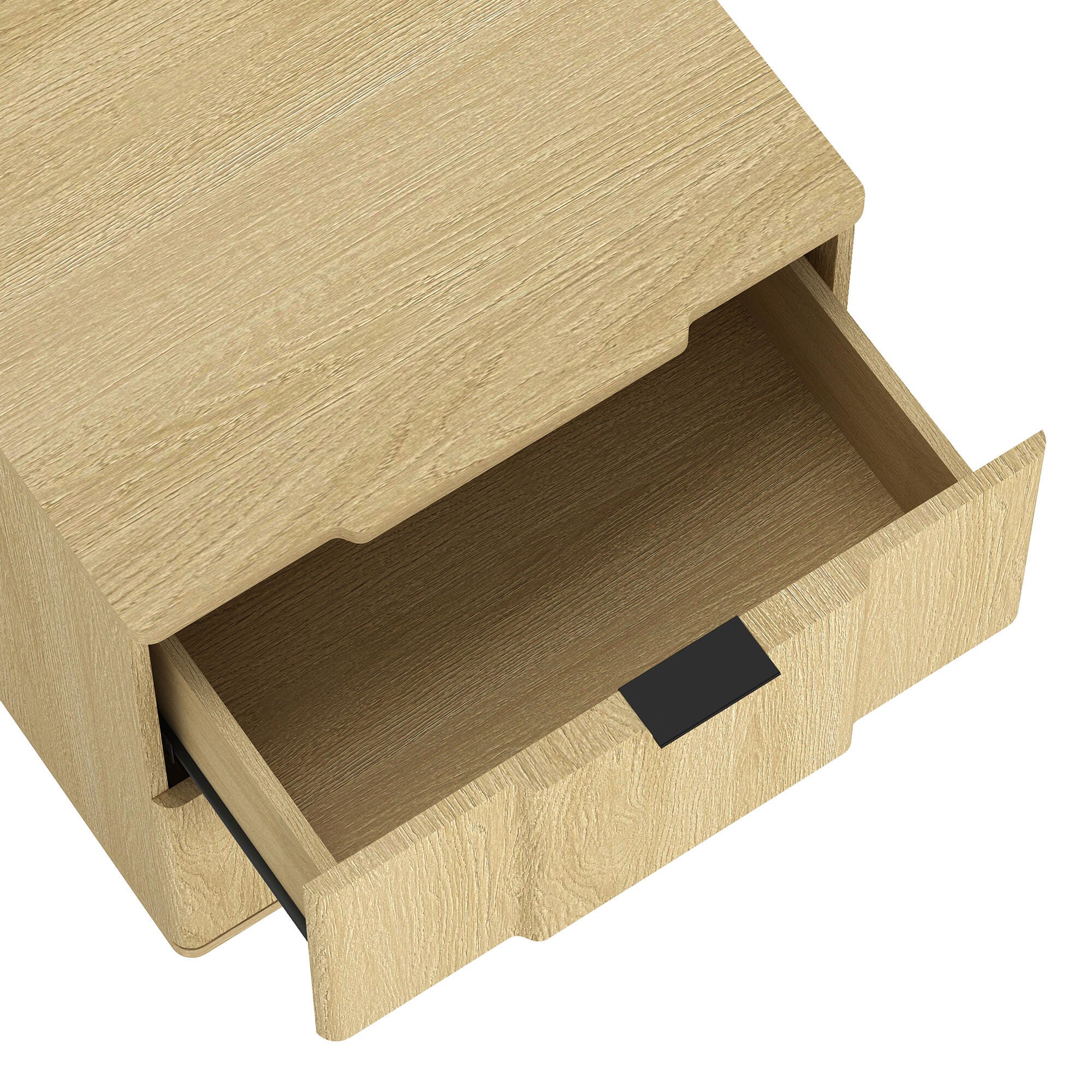 Manhattan Comfort Clive 22" 2 Drawer Nightstand, Natural/Black, large