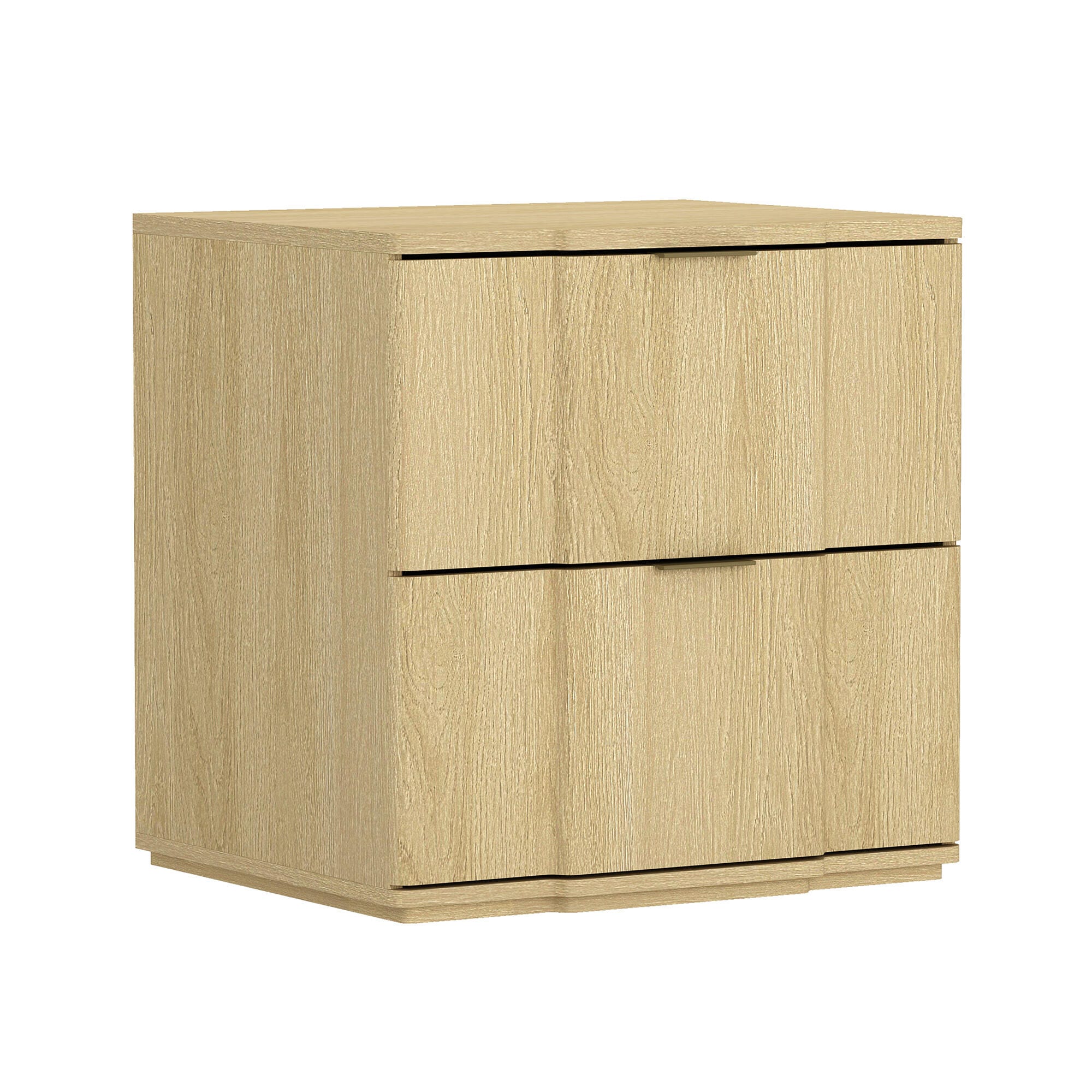 Manhattan Comfort Clive 22" 2 Drawer Nightstand, Natural/Gold, large