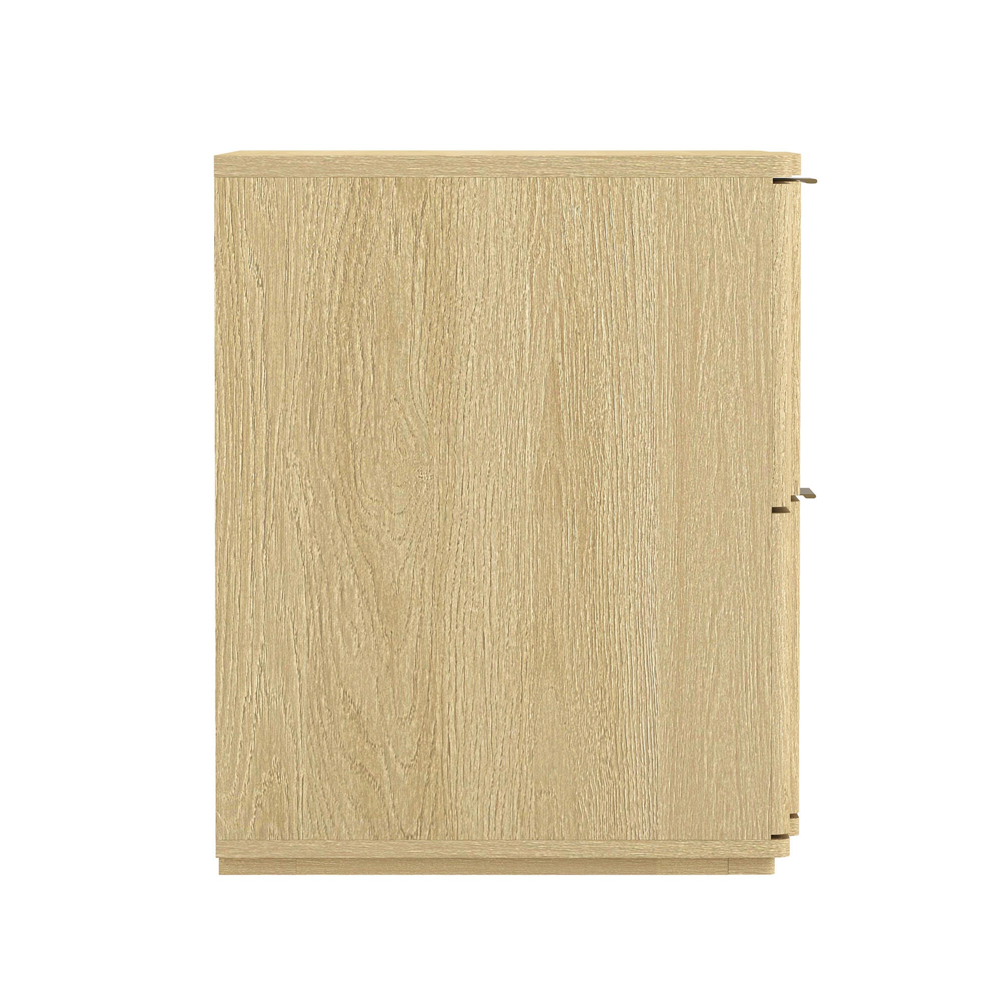 Manhattan Comfort Clive 22" 2 Drawer Nightstand, Natural/Gold, large