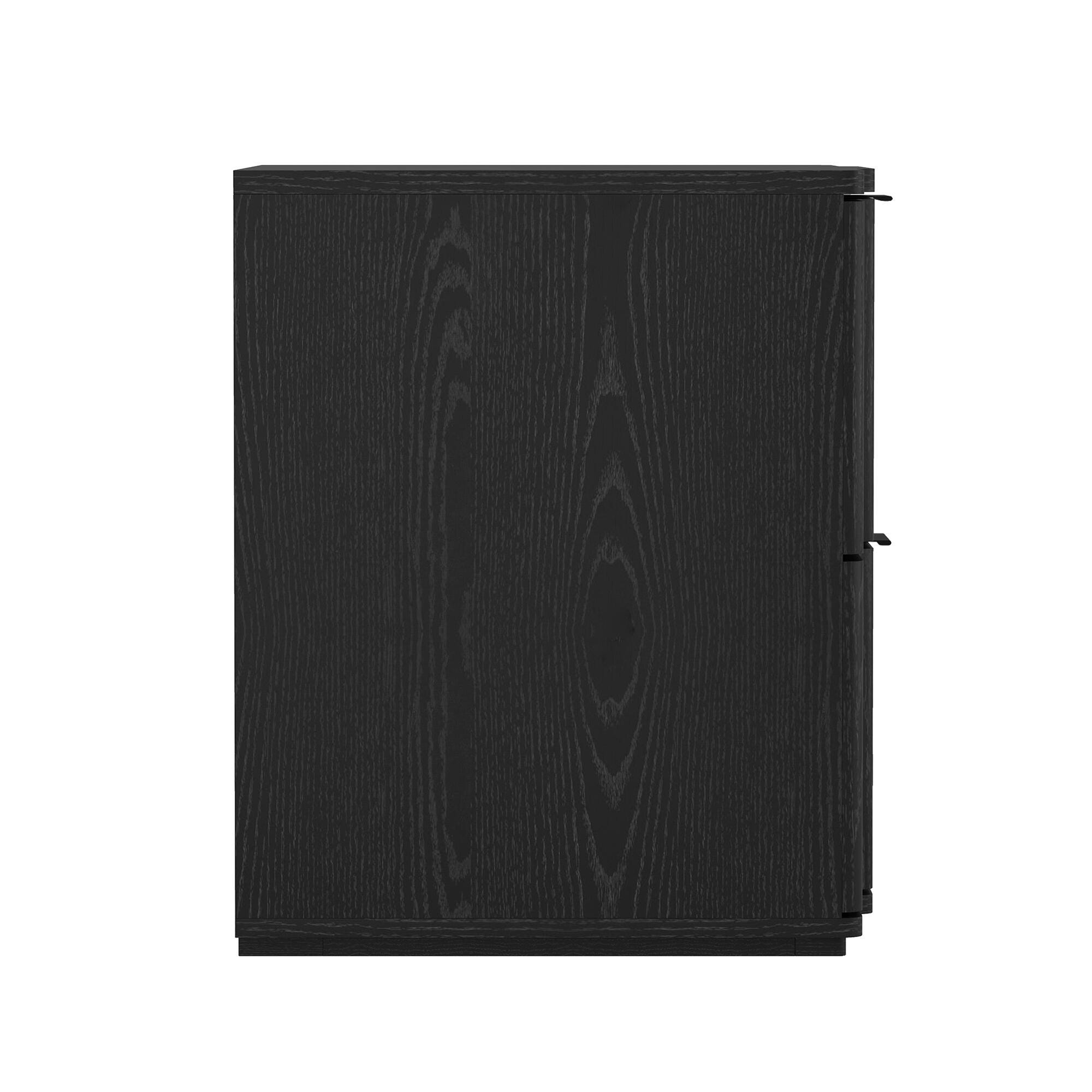 Manhattan Comfort Clive 22" 2 Drawer Nightstand, Black, large