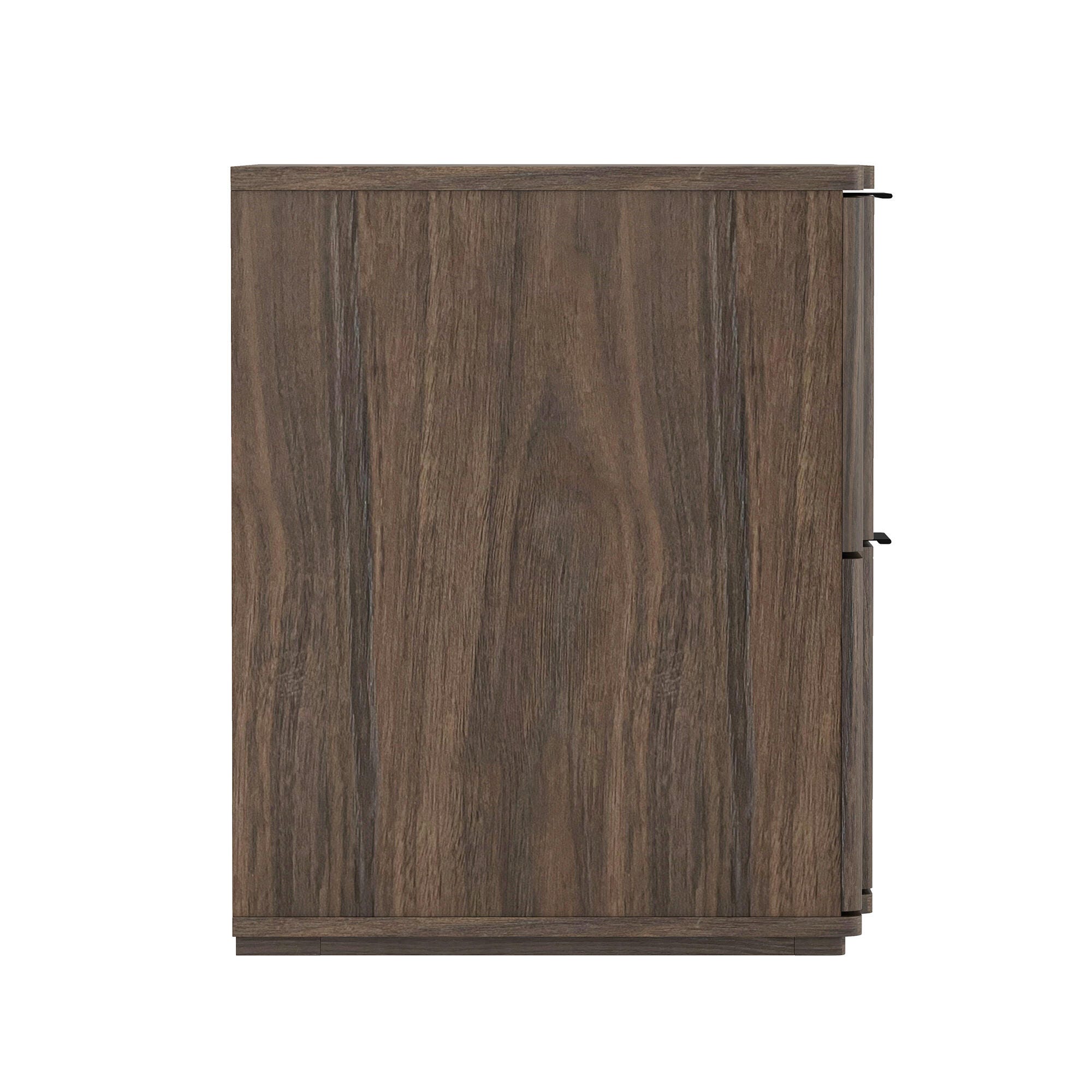 Manhattan Comfort Clive 22" 2 Drawer Nightstand, Walnut/Black, large