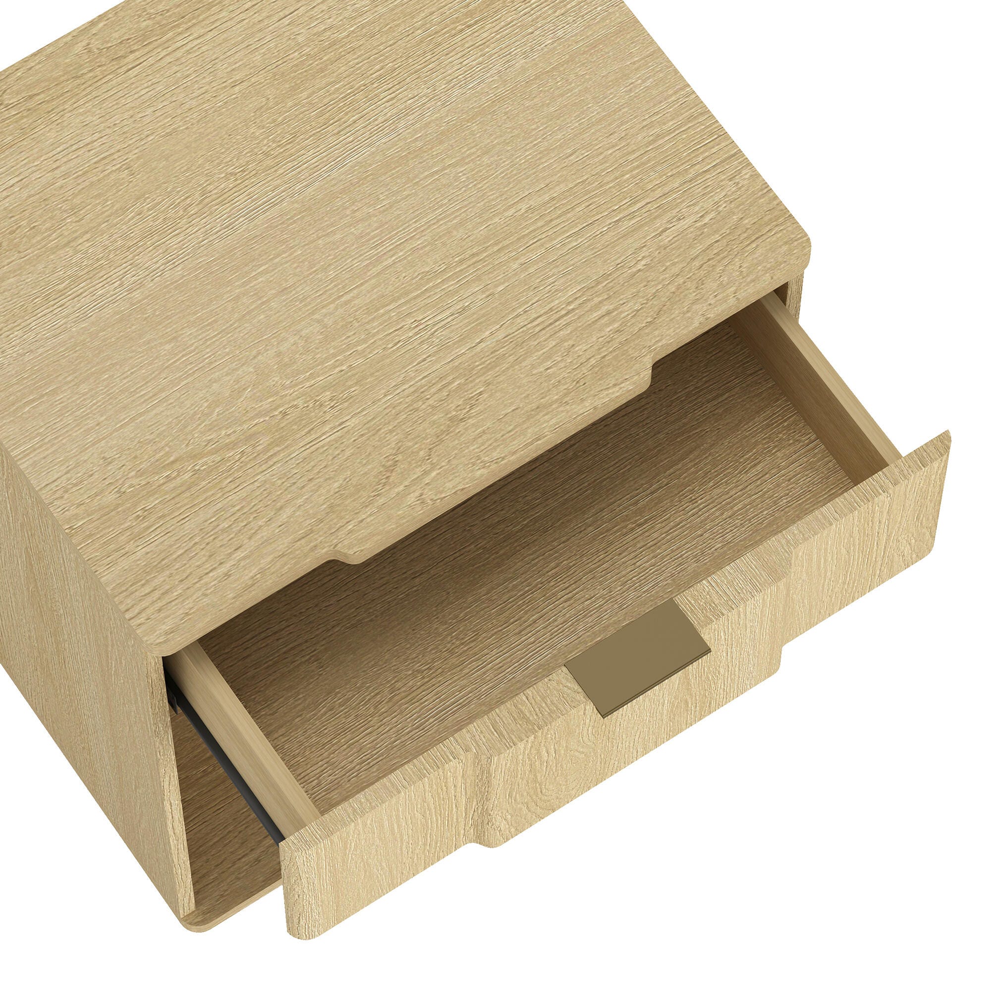 Manhattan Comfort Clive 22" 1 Drawer Nightstand, Natural Oak, large