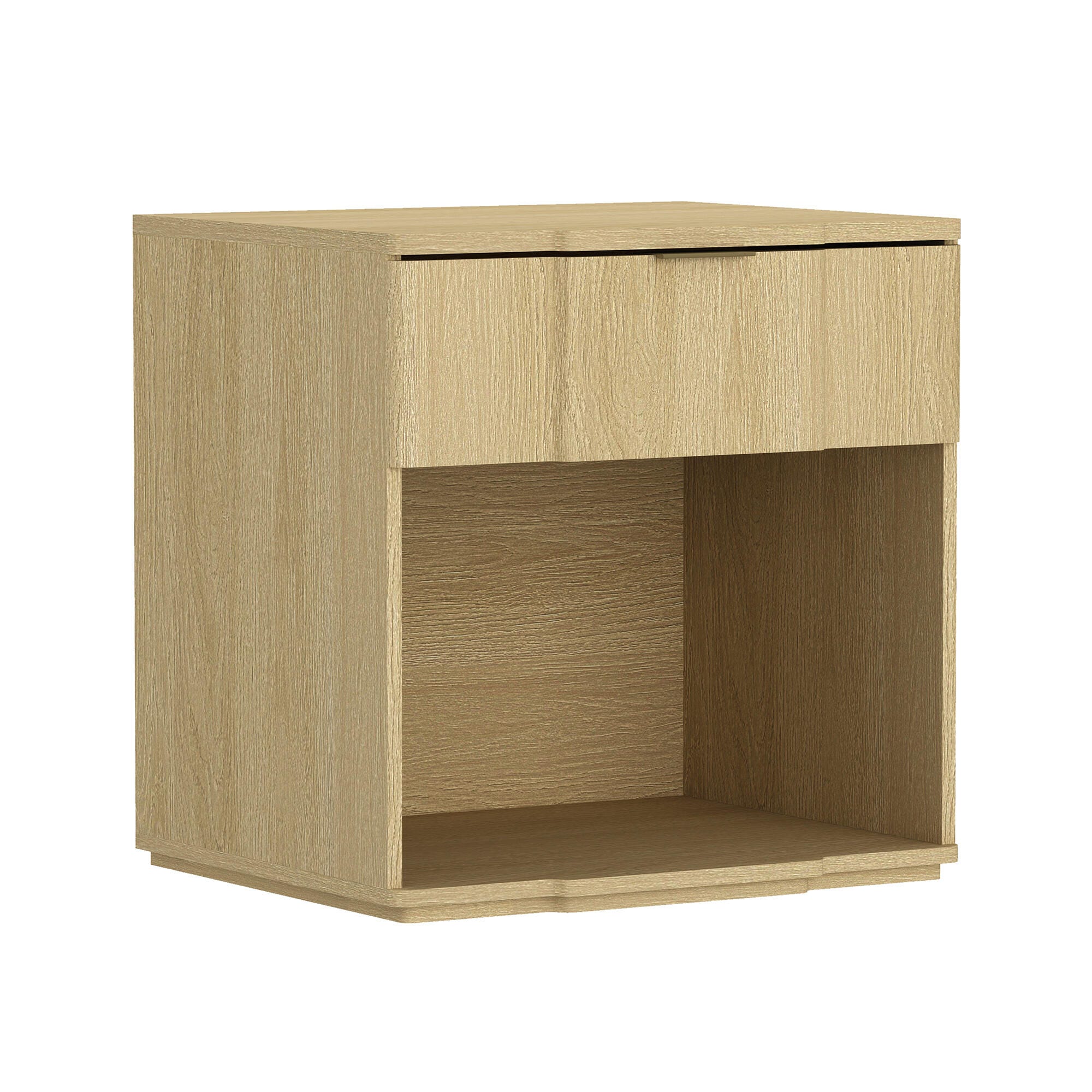 Manhattan Comfort Clive 22" 1 Drawer Nightstand, Natural Oak, large