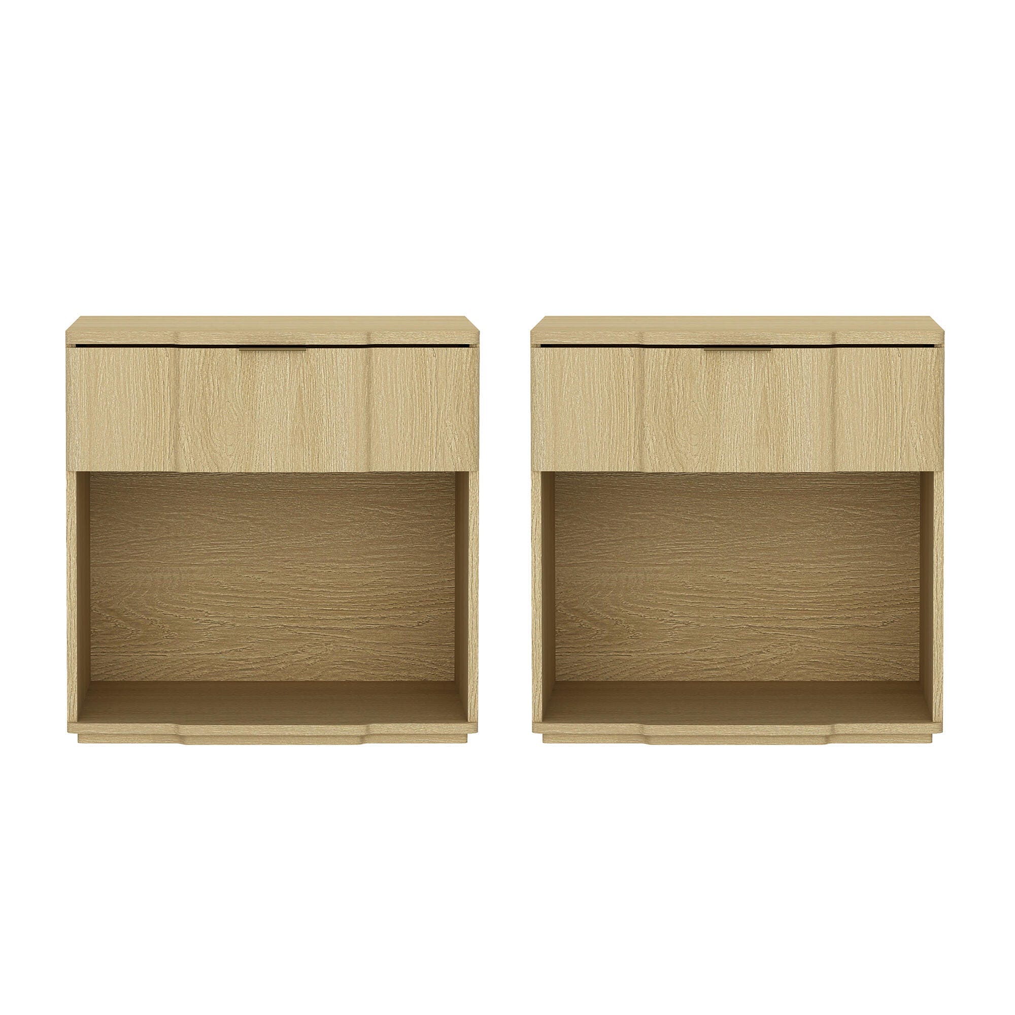 Manhattan Comfort Clive 22" 1 Drawer Nightstand, Natural Oak, large