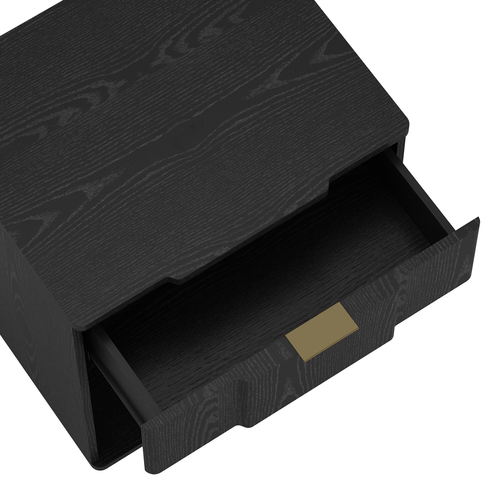 Manhattan Comfort Clive 22" 1 Drawer Nightstand, Black, large