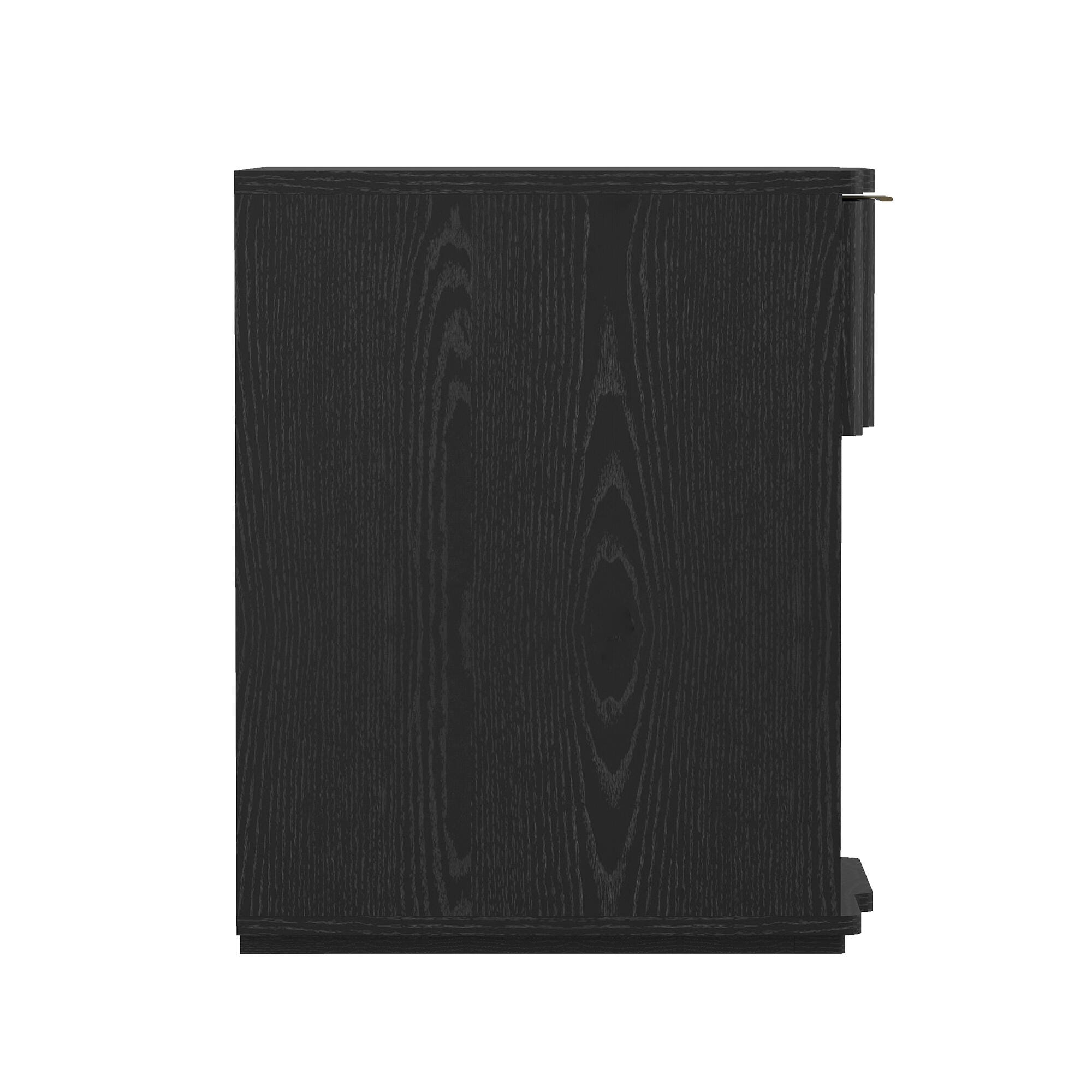 Manhattan Comfort Clive 22" 1 Drawer Nightstand, Black, large