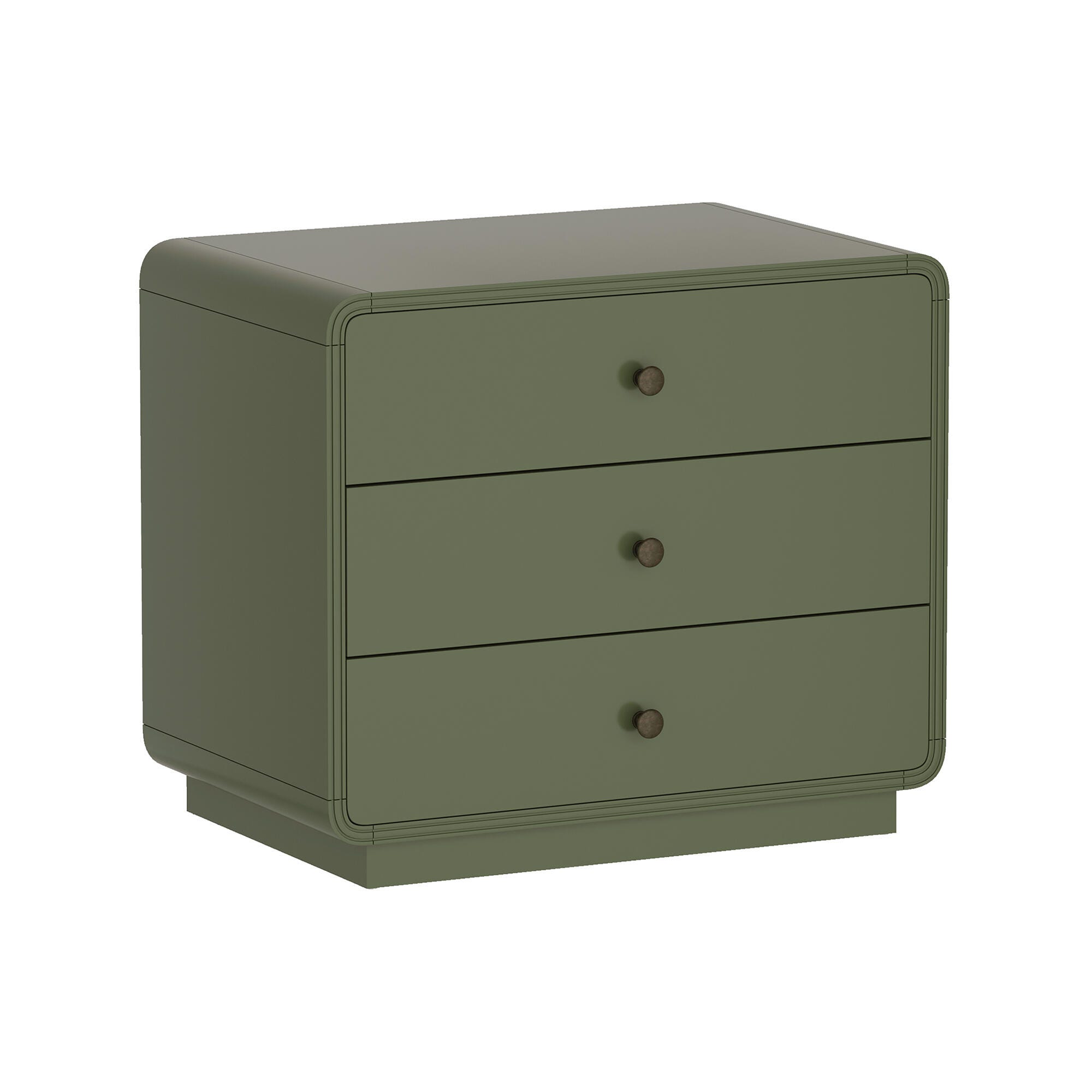 Manhattan Comfort Liora 28" 2 Drawer Nightstand, Green, large