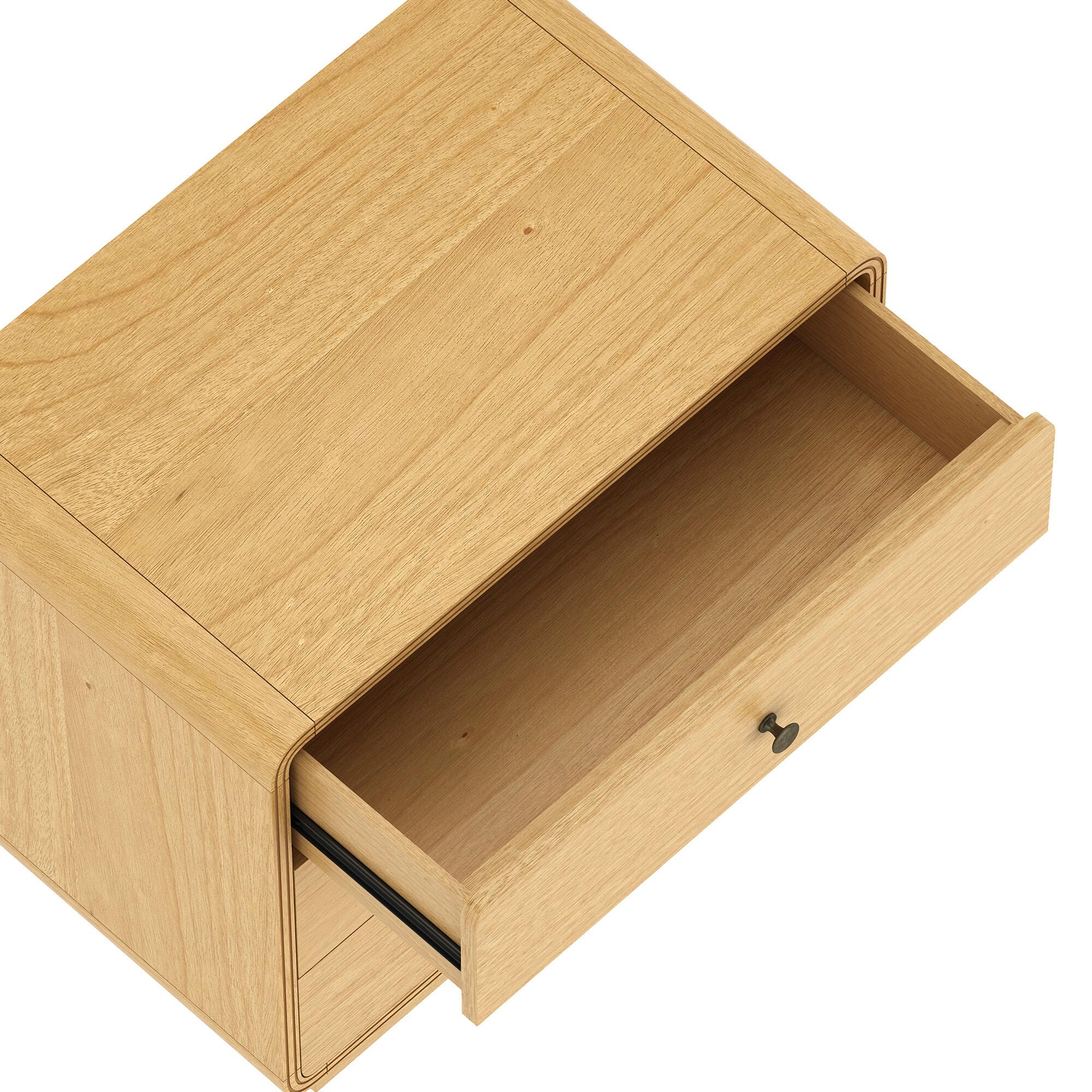 Manhattan Comfort Liora 28" 2 Drawer Nightstand, Natural, large