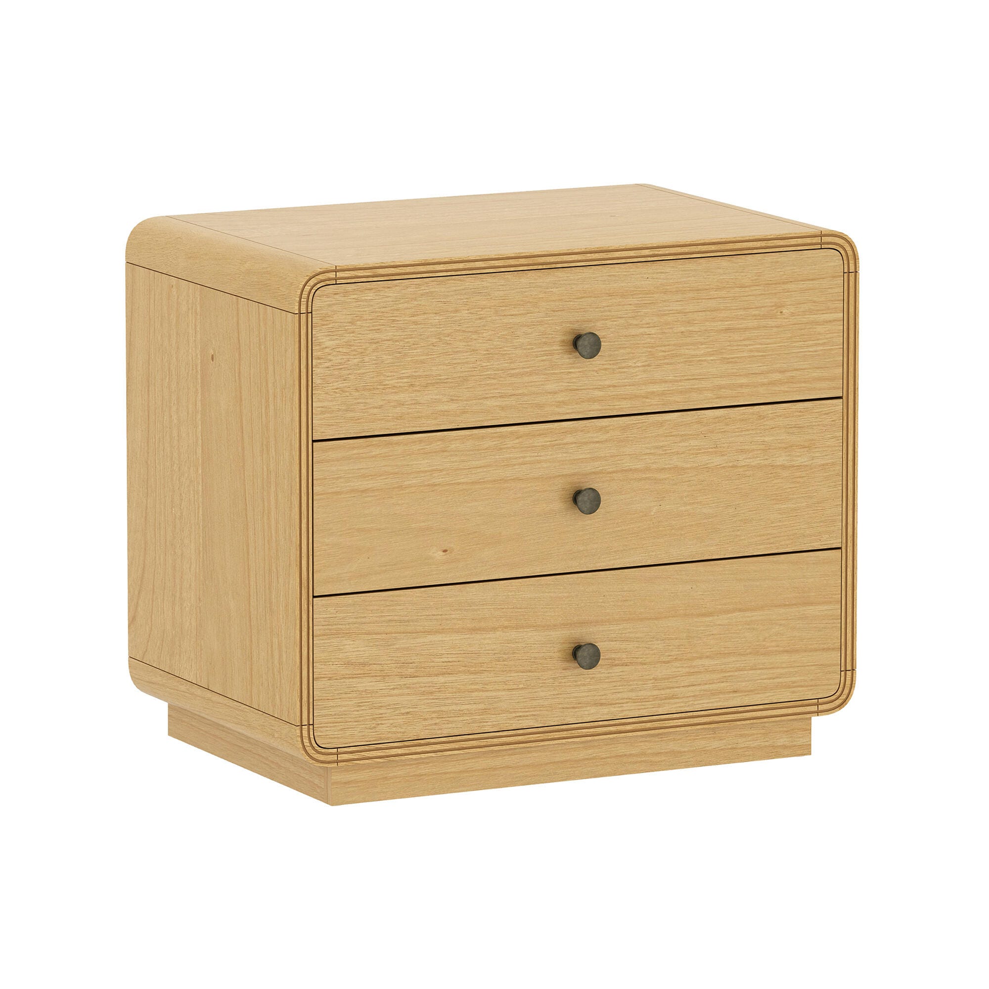 Manhattan Comfort Liora 28" 2 Drawer Nightstand, Natural, large
