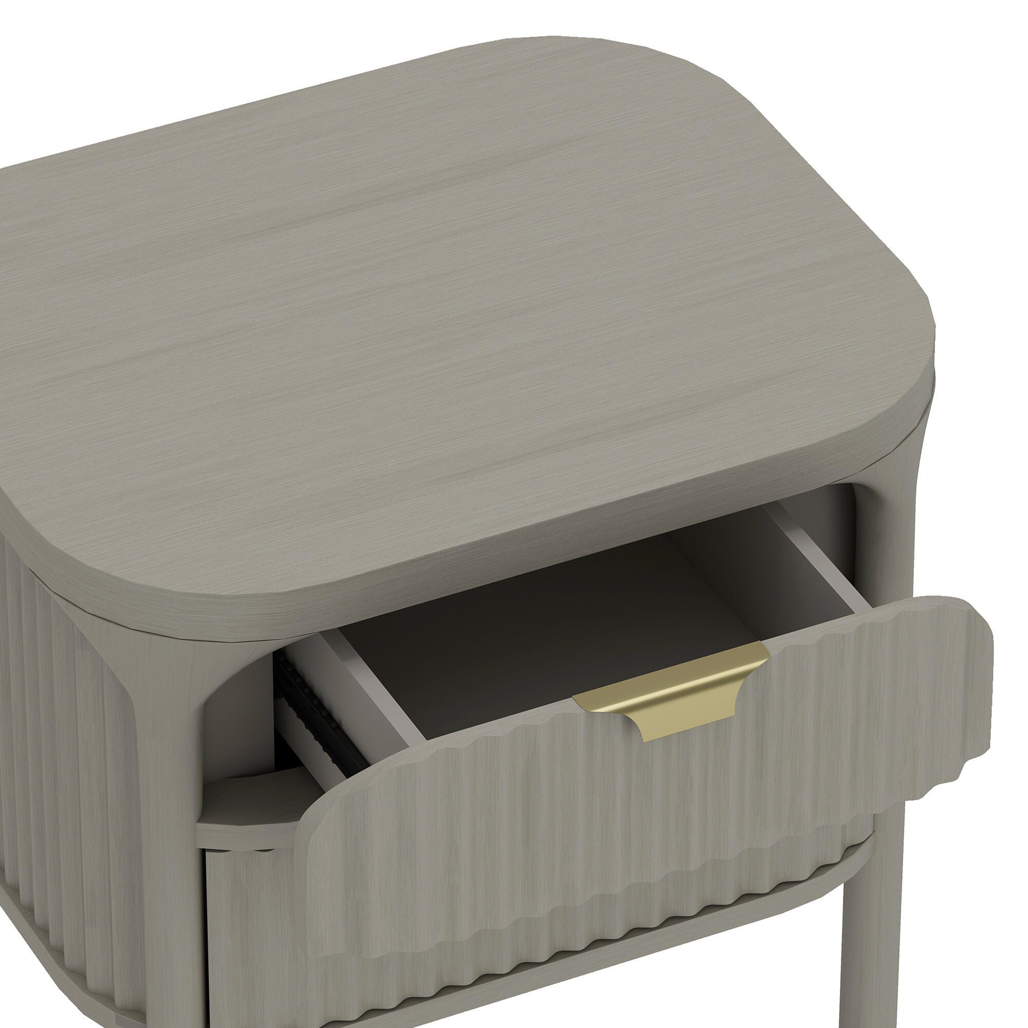Manhattan Comfort Park 24" 2-Drawer Nightstand, Gray, large