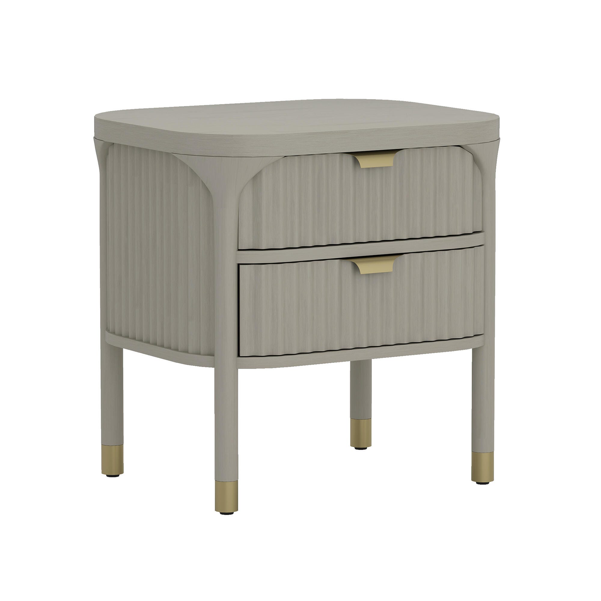 Manhattan Comfort Park 24" 2-Drawer Nightstand, Gray, large