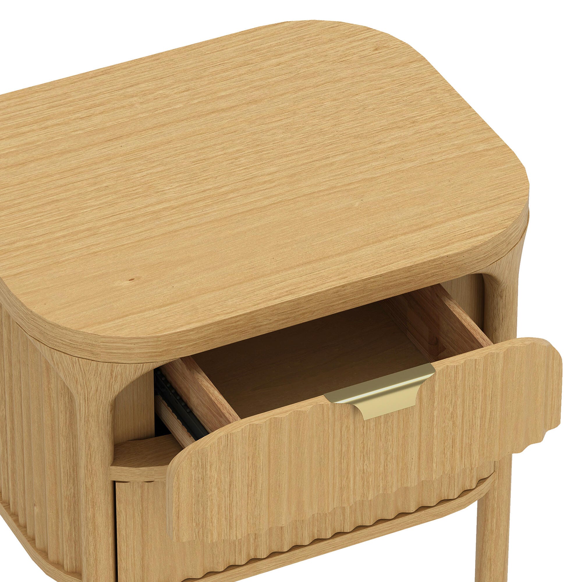 Manhattan Comfort Park 24" 2 Drawer Nightstand, Natural, large