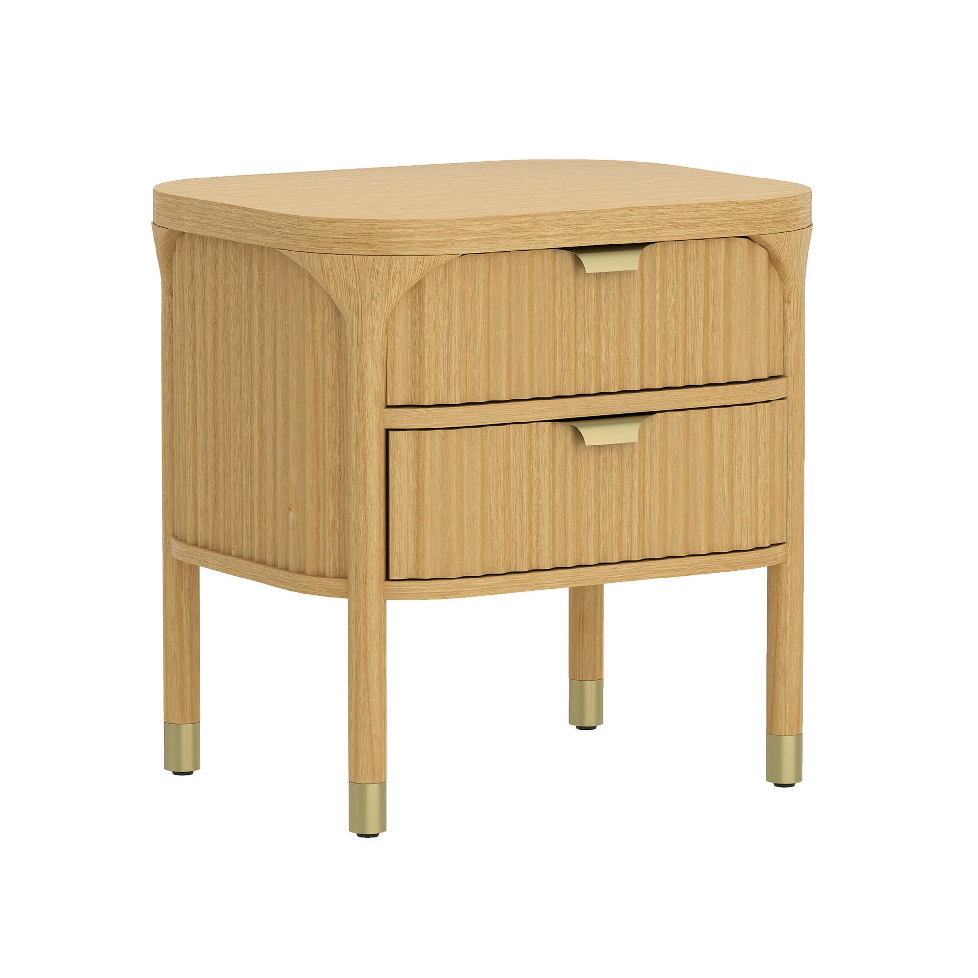 Manhattan Comfort Park 24" 2 Drawer Nightstand, Natural, large