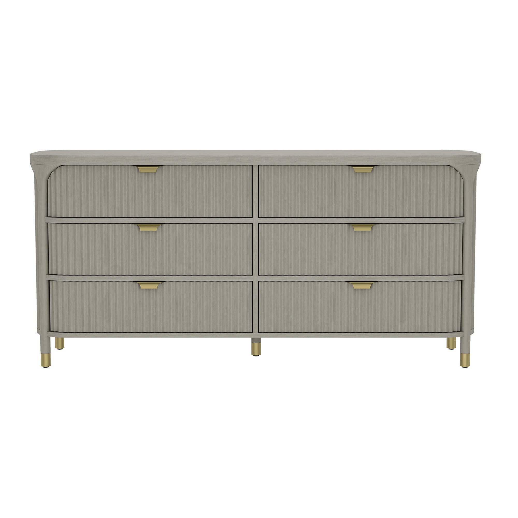 Manhattan Comfort Park 6 Drawer Dresser, Gray, large