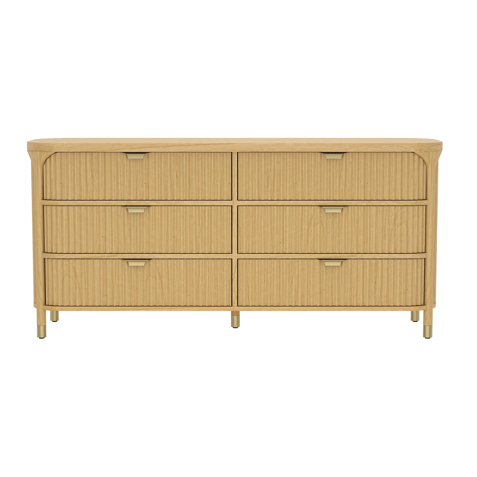 Manhattan Comfort Park 6 Drawer Dresser, Natural, large