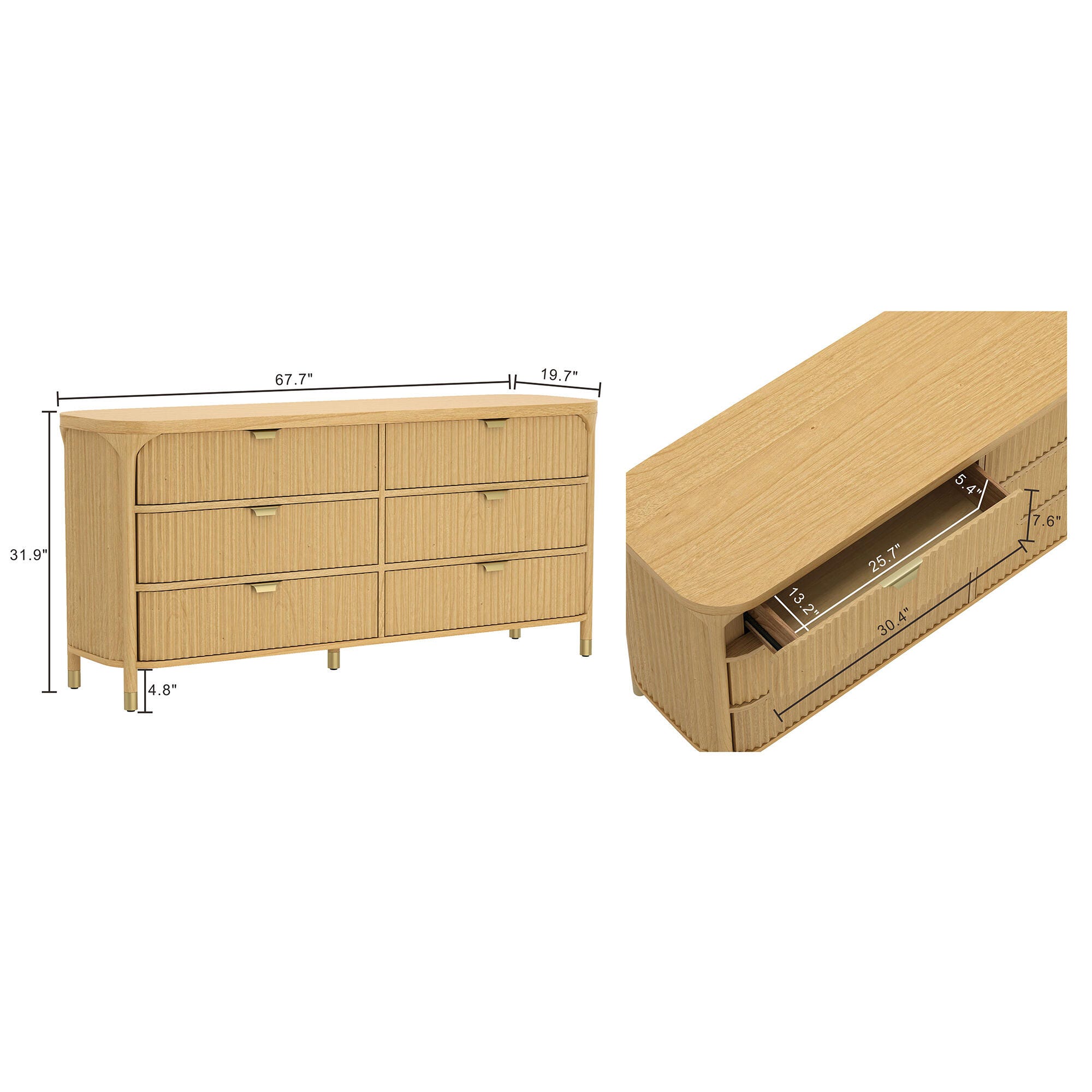 Manhattan Comfort Park 6 Drawer Dresser, , large