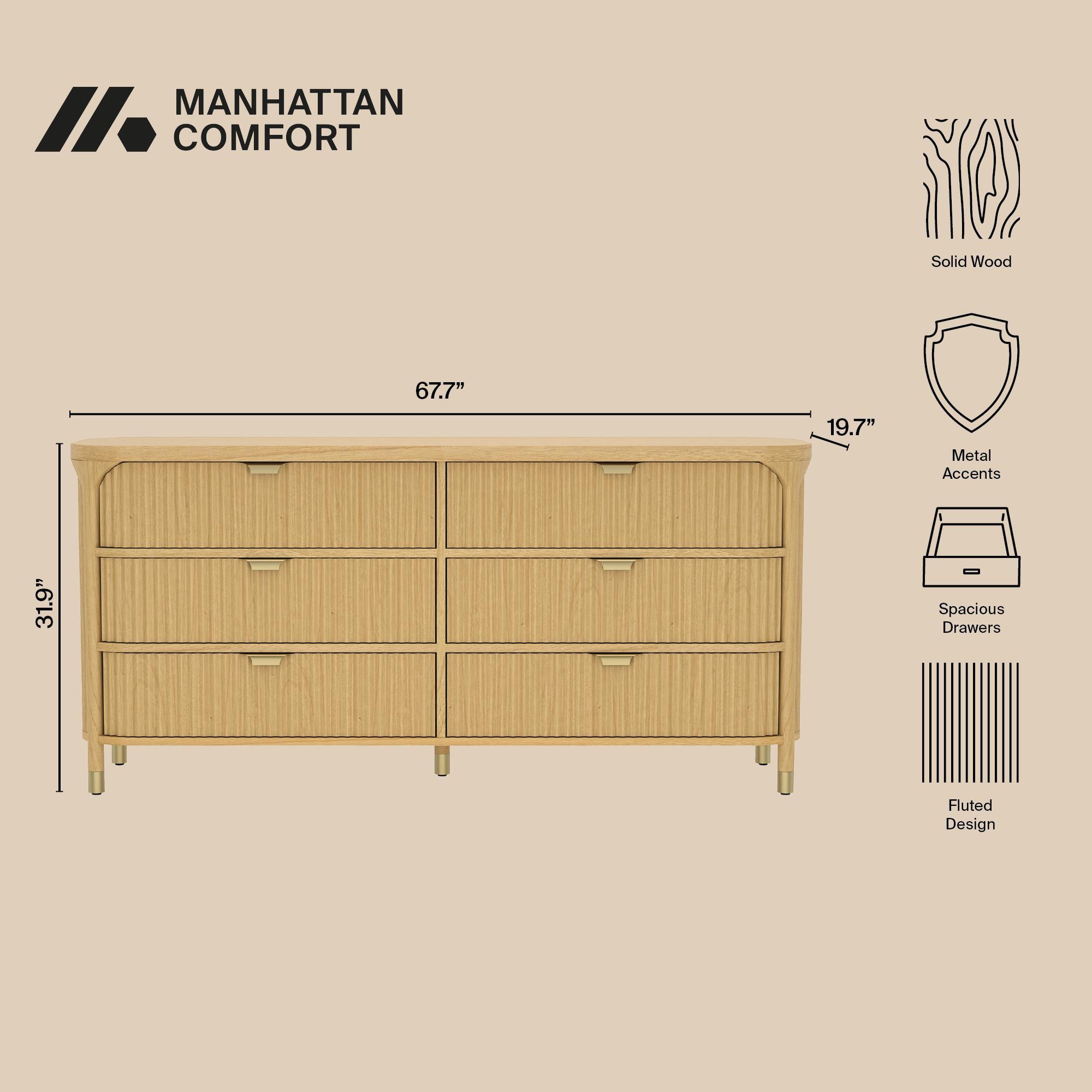 Manhattan Comfort Park 6 Drawer Dresser, , large