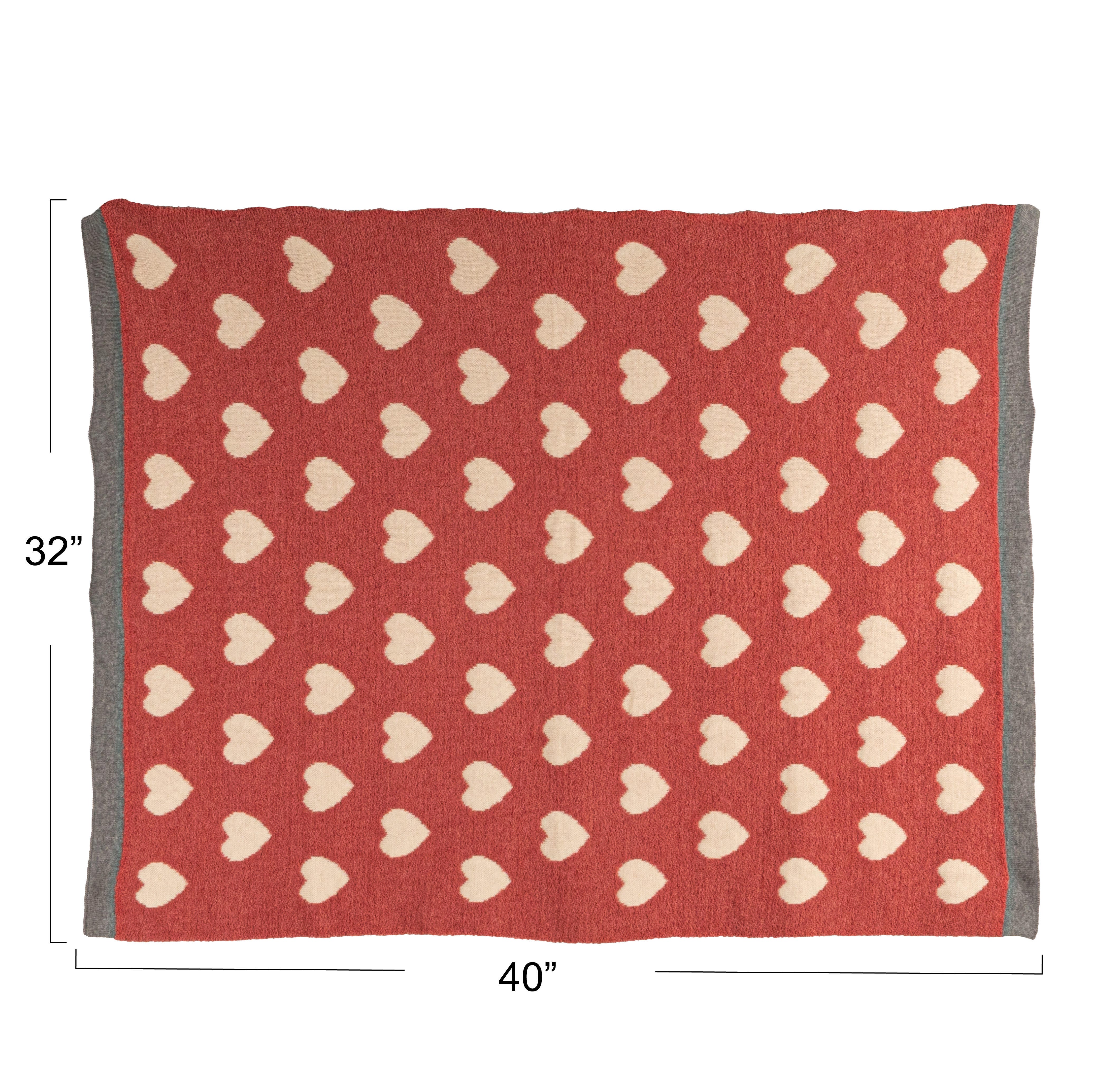 Storied Home Printed Hearts Baby Blanket, , large