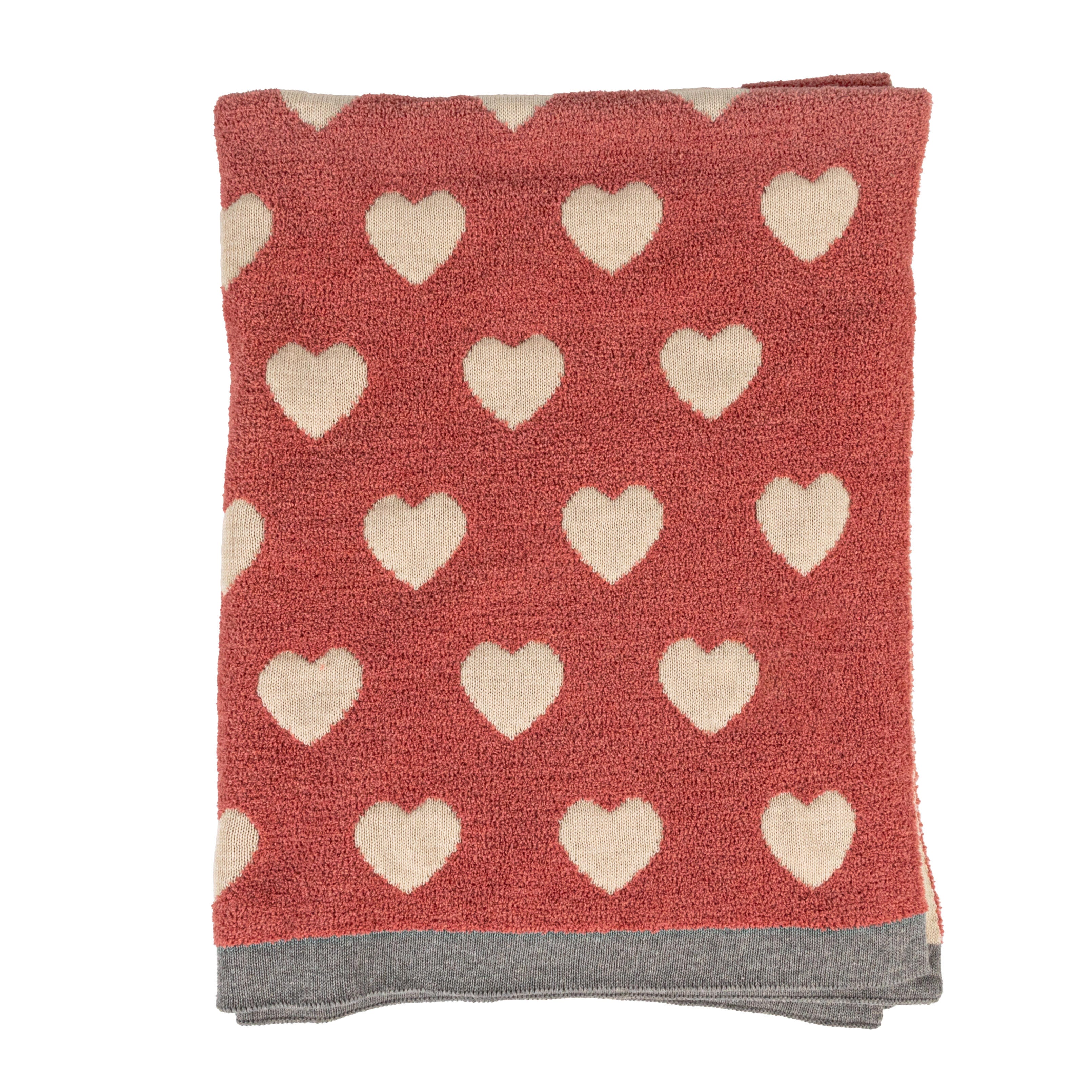 Storied Home Printed Hearts Baby Blanket, , large
