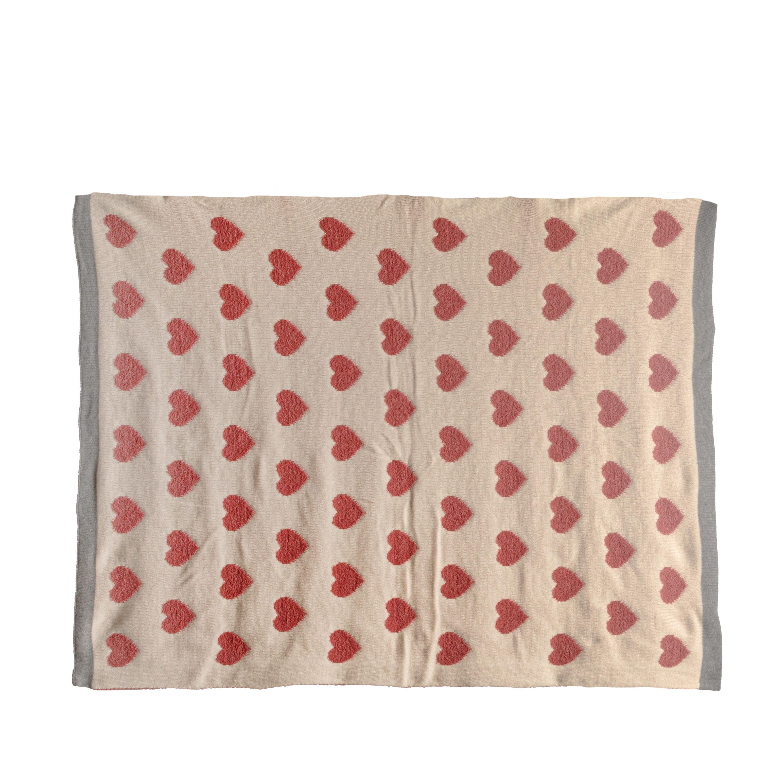 Storied Home Printed Hearts Baby Blanket, , large