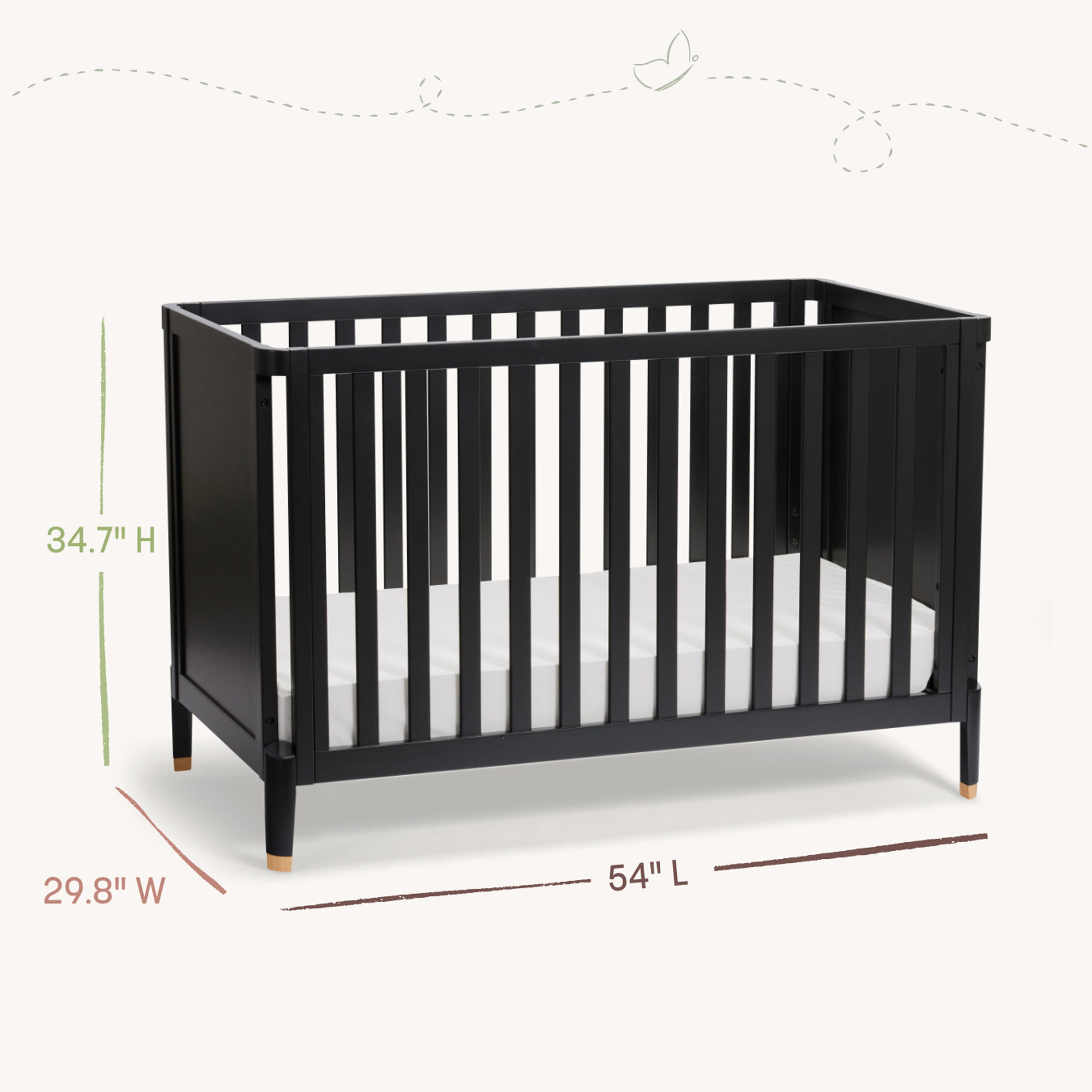 Little Seeds Aster 4-in-1 Convertible Crib, , large