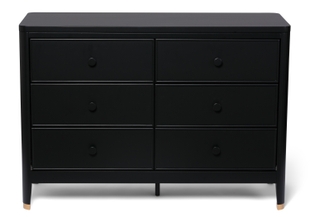 black nursery dresser Garvee Baby Changing Table with Removable Changing Tray Dresser with 2 Large Drawers Modern Baby Changing Station and Storage for Nursery Solid Wood Changing Table in the Dressers department deep soft Black Changing Tables | Table