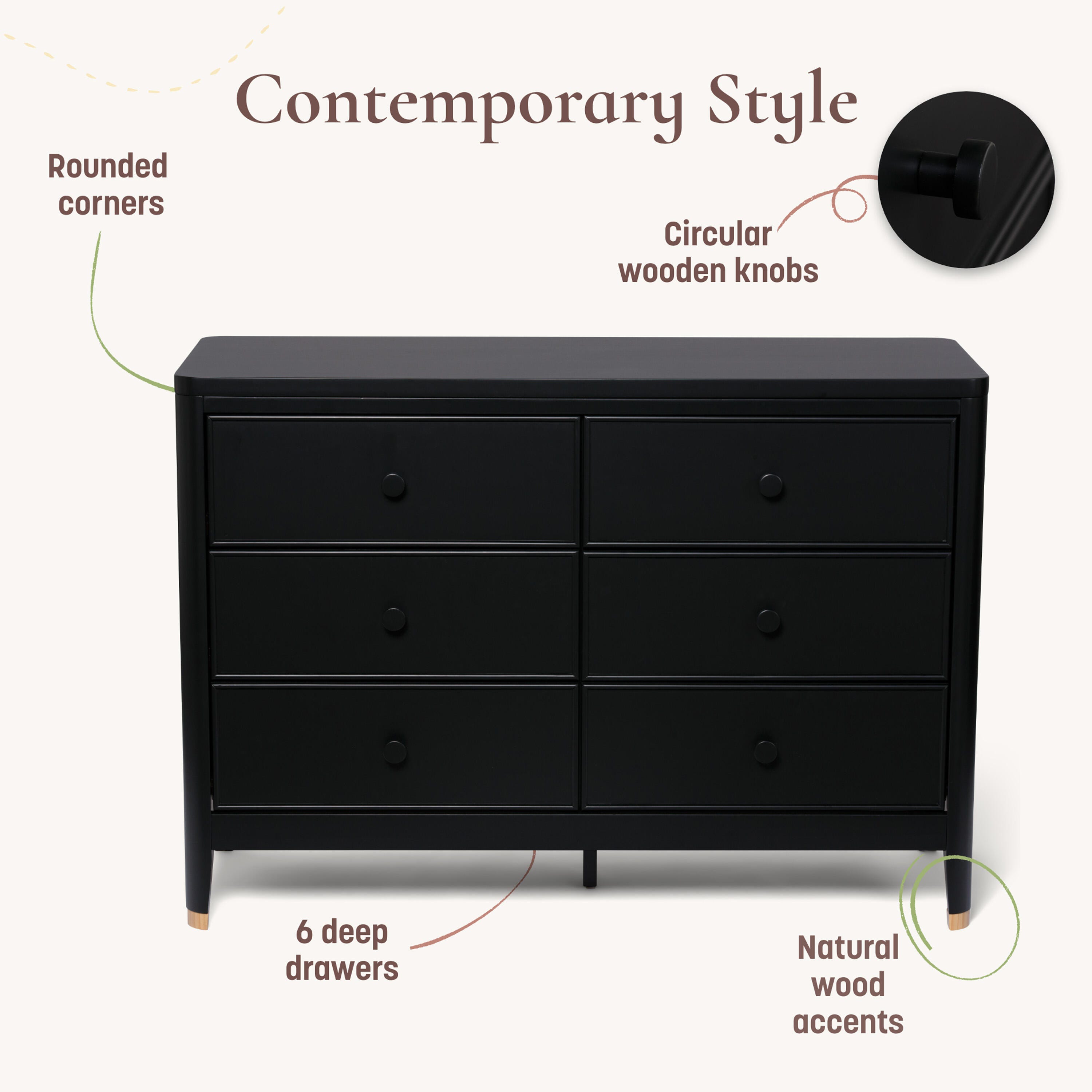 Little Seeds Aster 6 Drawer Dresser, , large