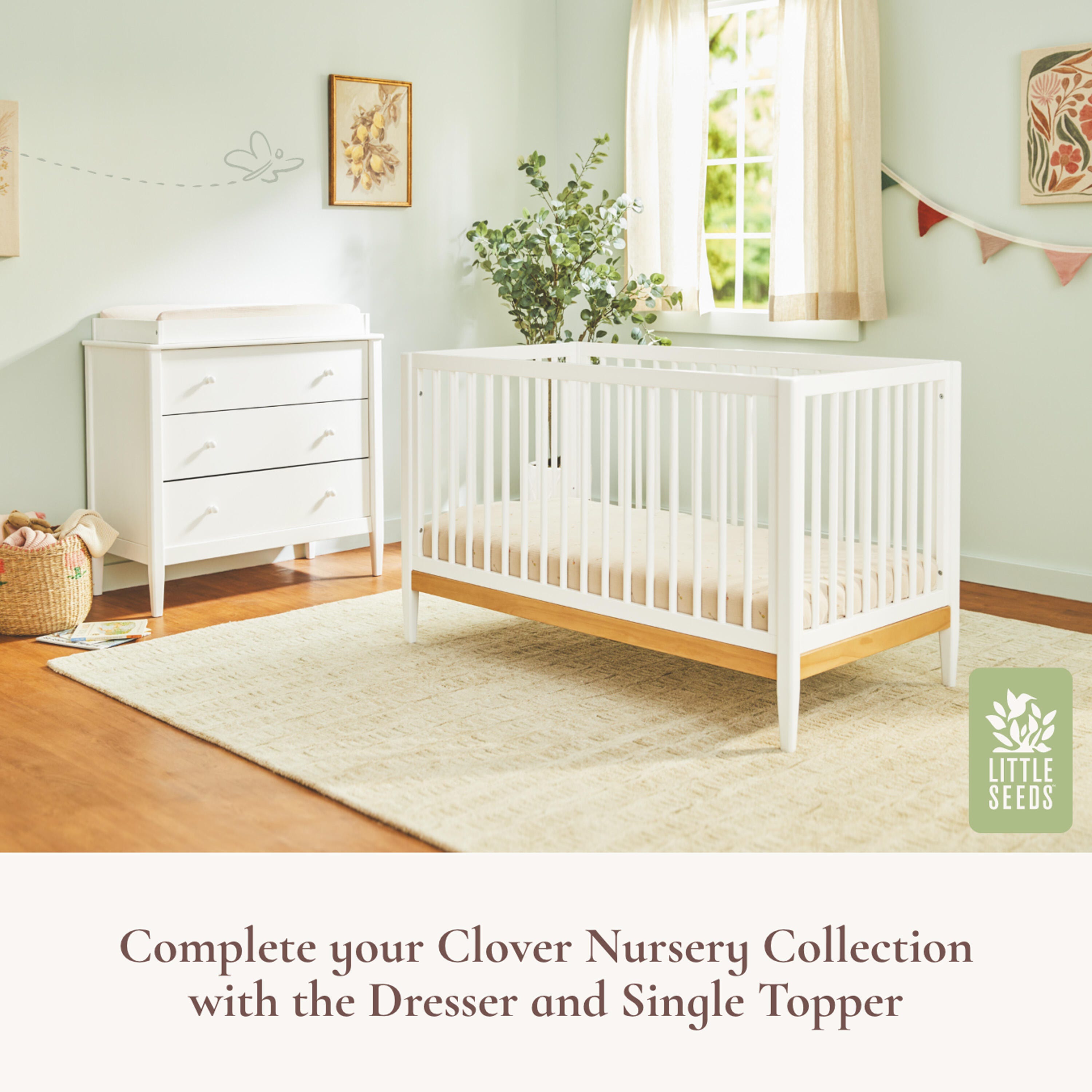 Little Seeds Clover 4-in-1 Convertible Crib, , large