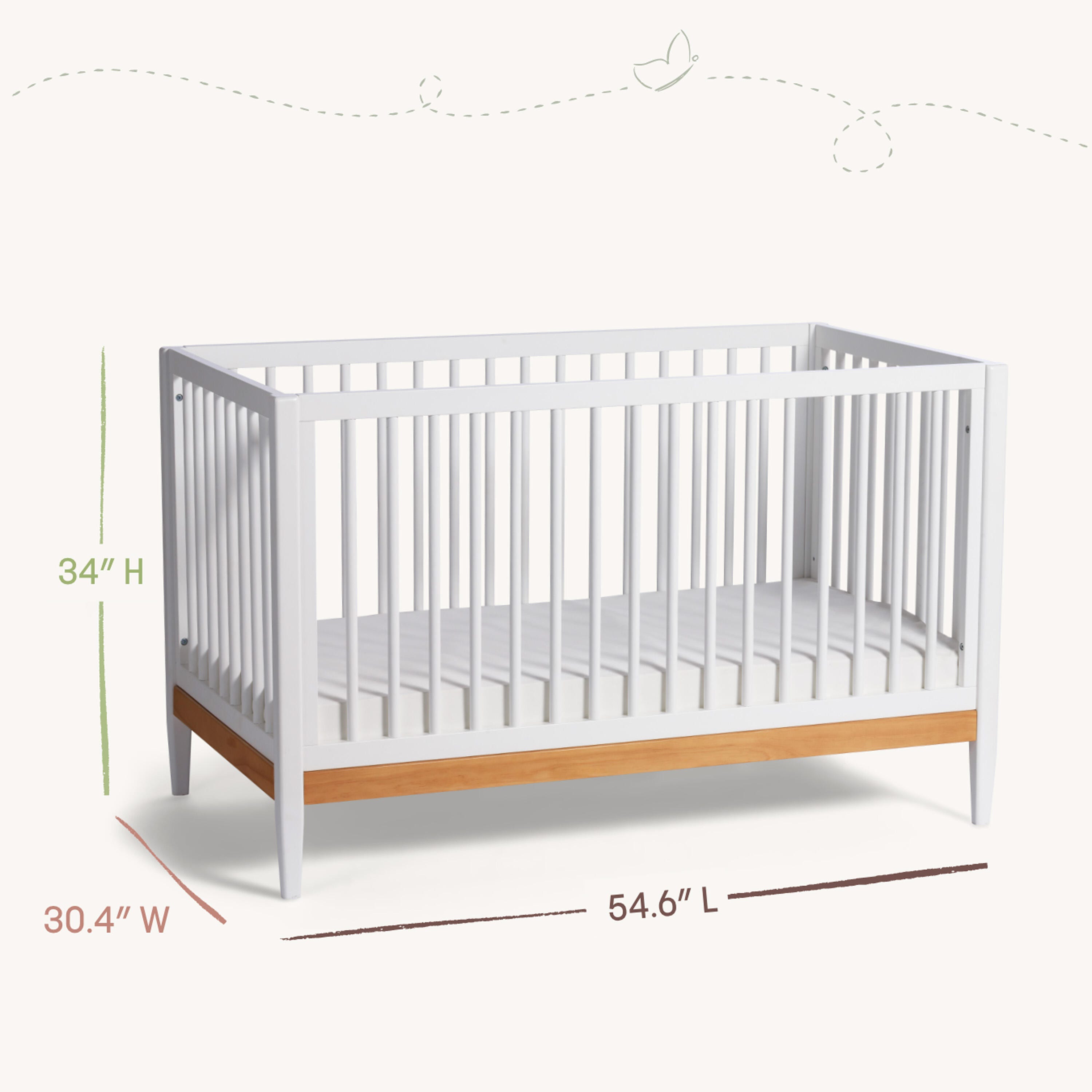 Little Seeds Clover 4-in-1 Convertible Crib, , large