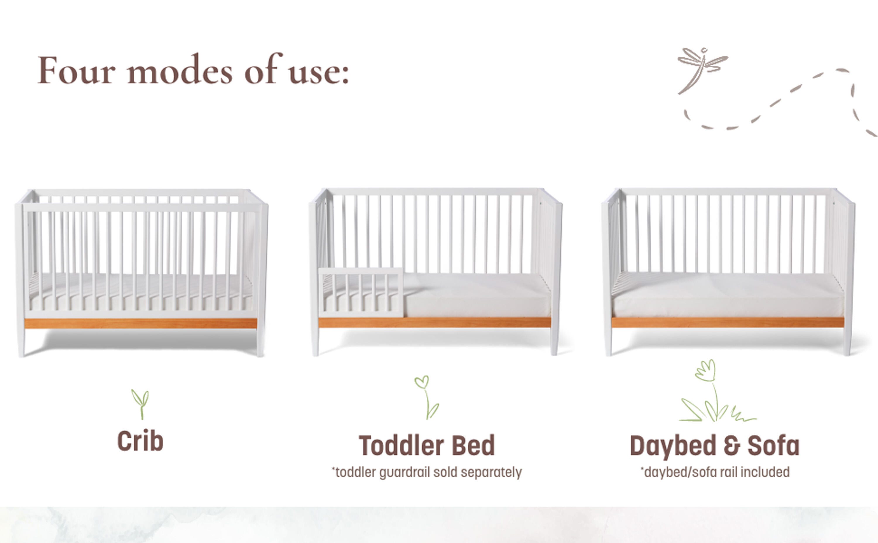 Little Seeds Clover 4-in-1 Convertible Crib, , large