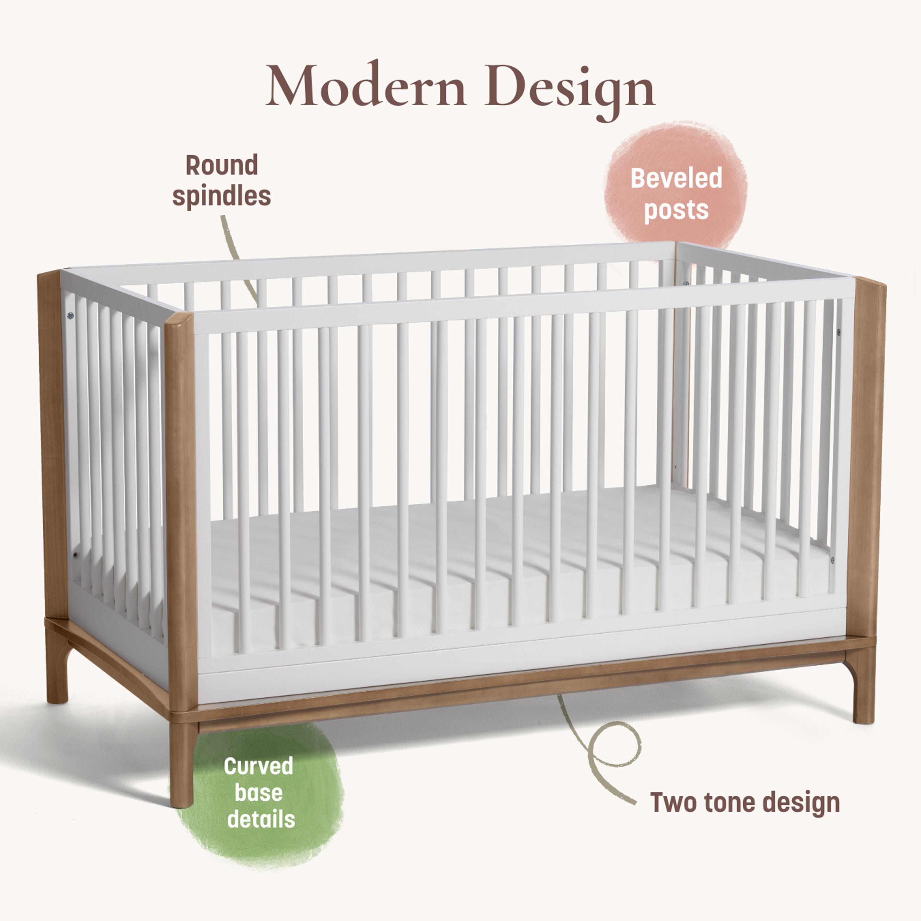 Little Seeds Laurel 4-in-1 Convertible Crib, , large
